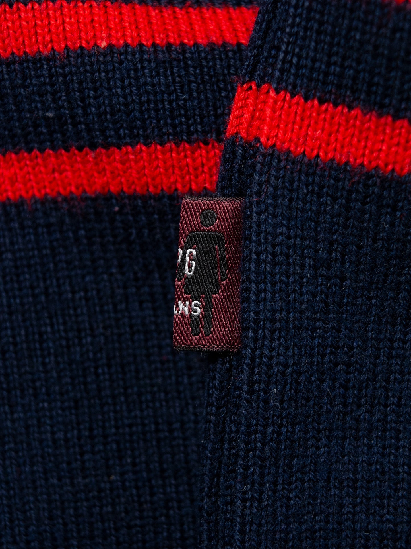 JPG.Jean's - (vintage) - striped knit turtleneck (navy) - men's size XL