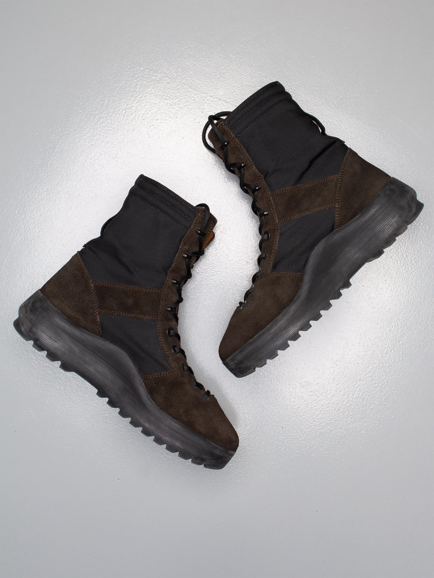 YEEZY Season 3 Onyx Shade Nylon and Thick Suede Military Boots - size 44