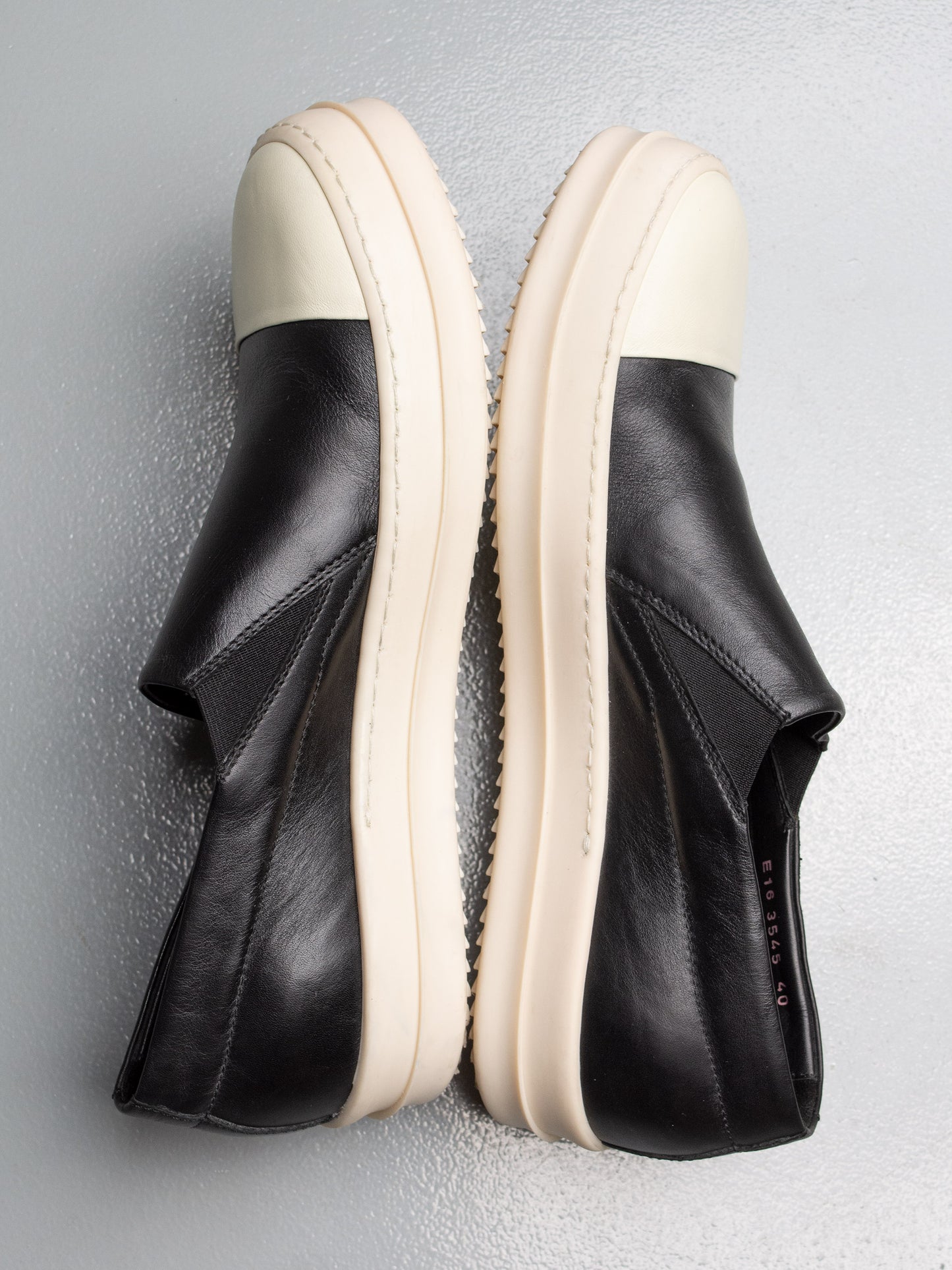 Rick Owens leather boat slip-on sneakers - size 40