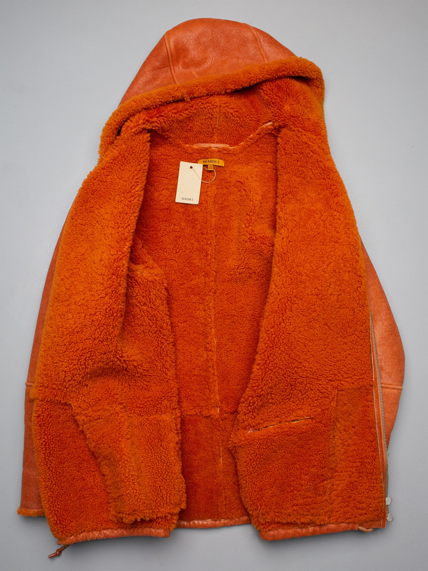 YEEZY Season 3 (2016) - Rust hooded shearling coat - men's size L