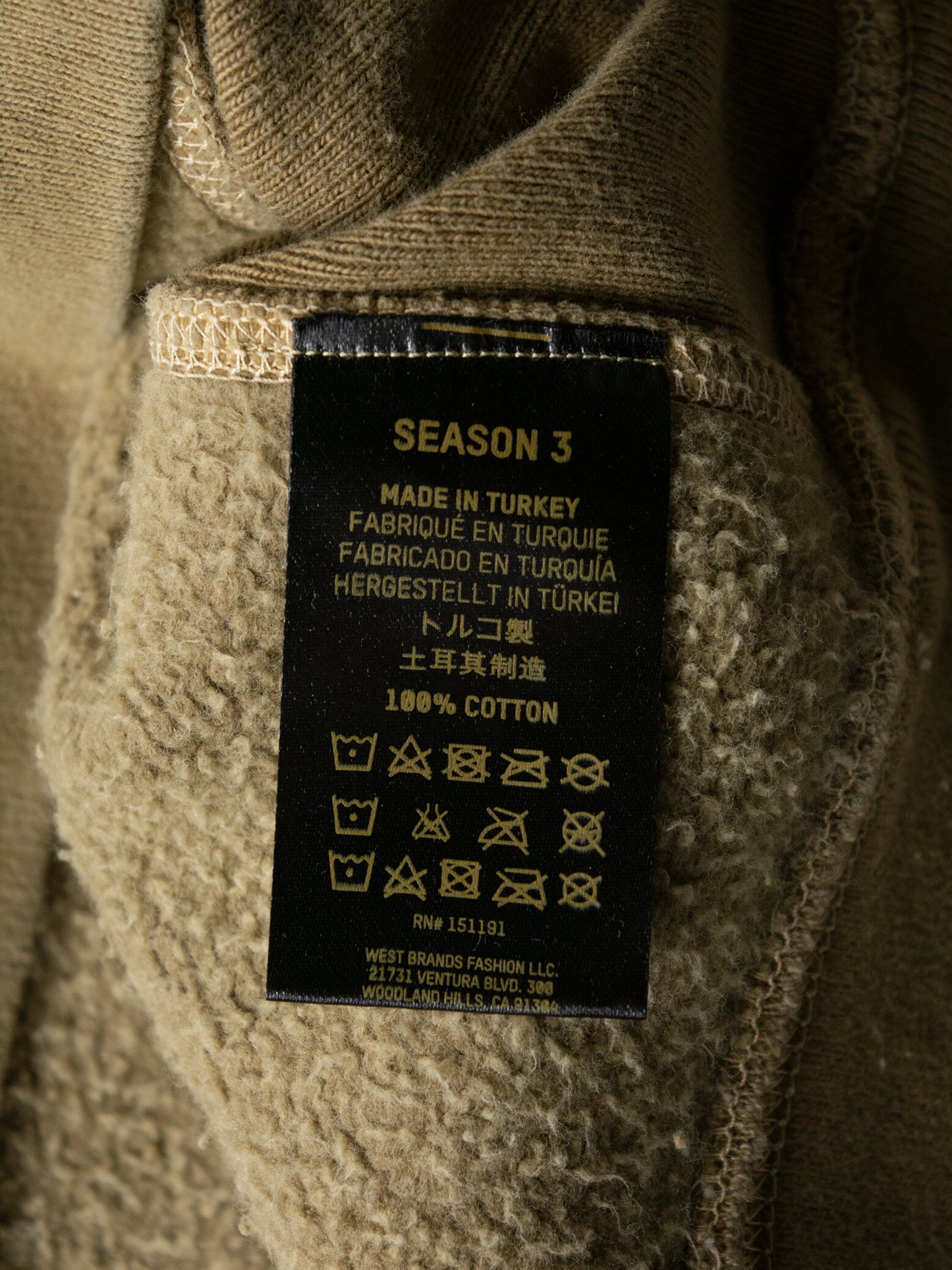 YEEZY Season 3 (2016) - Fleece Crew Sweat (Earth) - size S