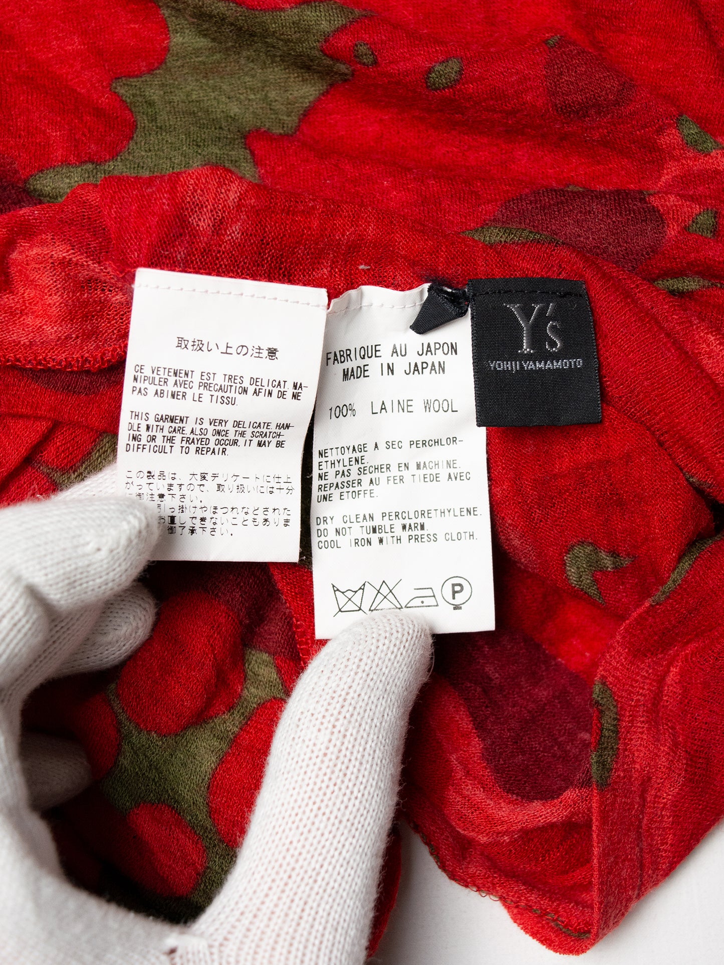 Y's by Yohji Yamamoto - A/W 2004 - red camo print wool long-sleeve