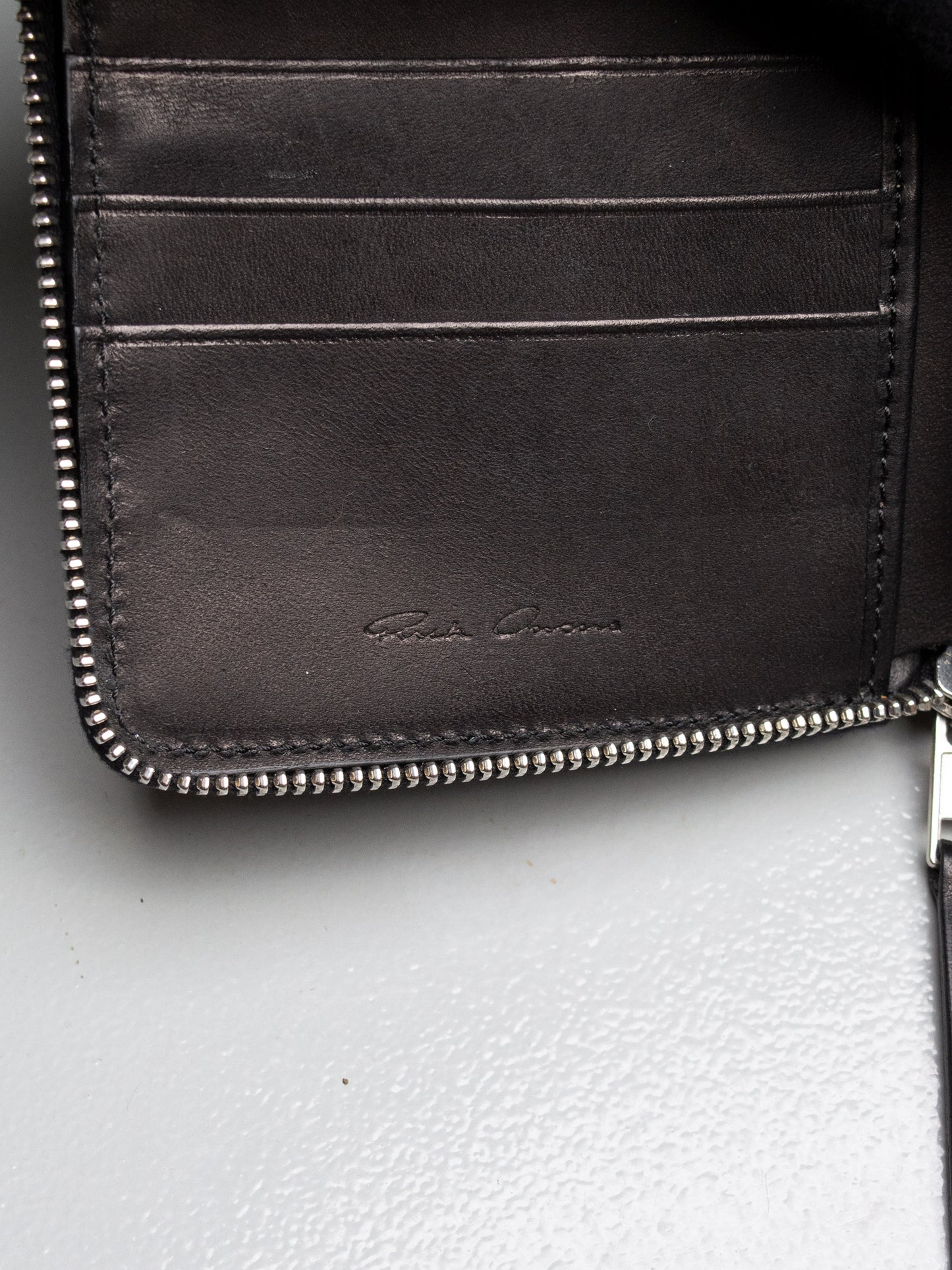 Rick Owens - leather zipped wallet