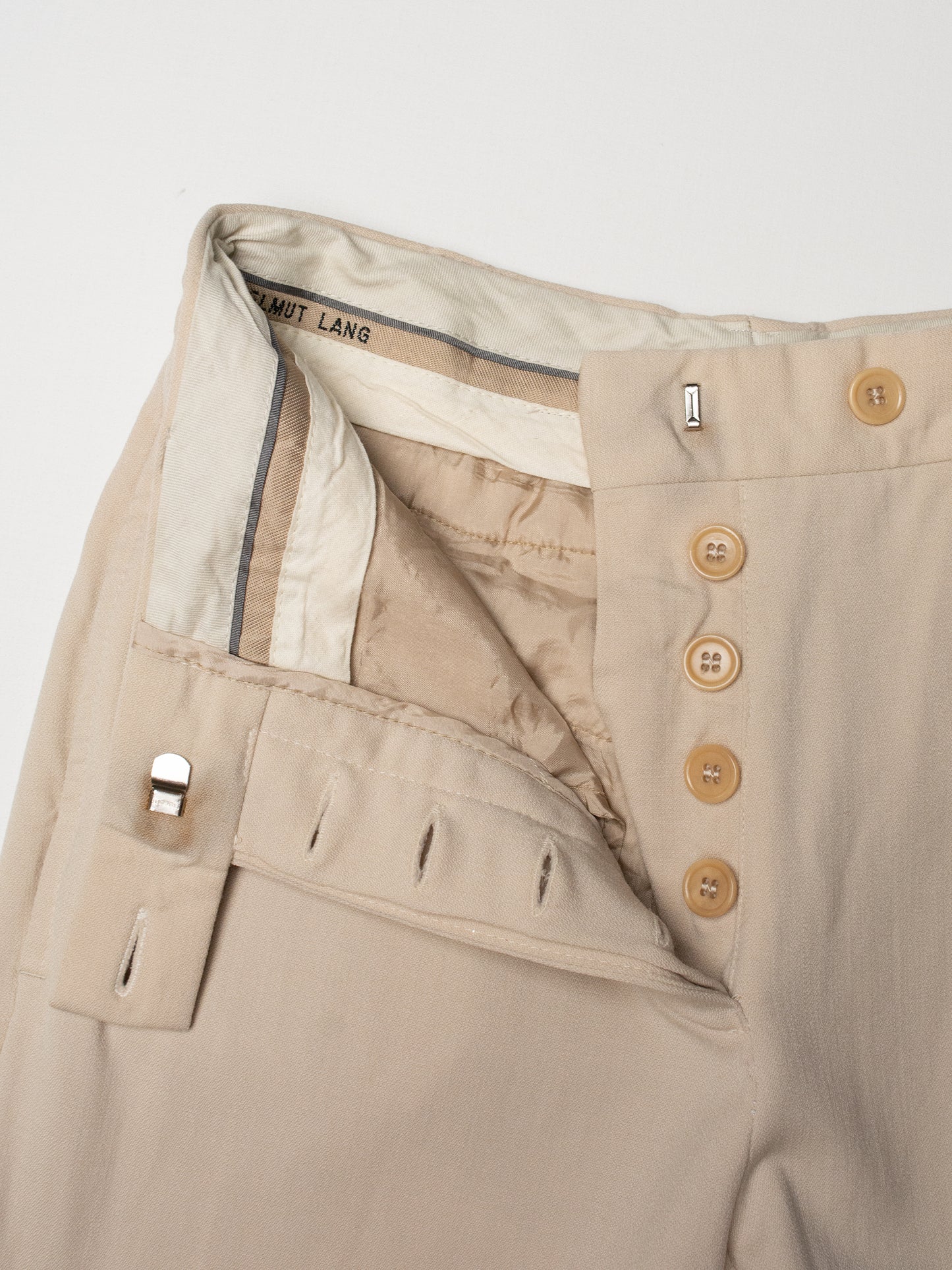 Helmut Lang - (vintage) - straight leg trousers (beige) - women's size 40