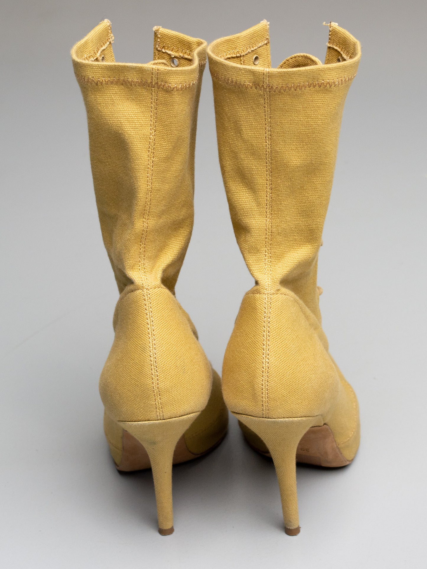 YEEZY Season 6 Dollar Stretch Canvas Lace Up Boot (110mm heel) - size 39