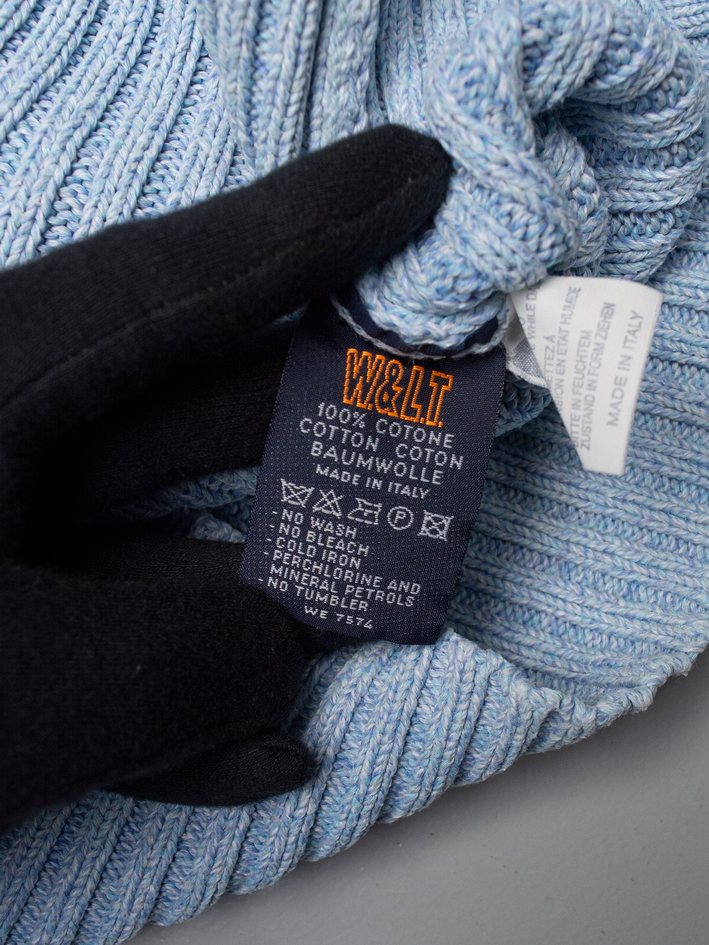 Wild & Lethal Jeans - (vintage) - baby blue cotton military sweater - men's size S