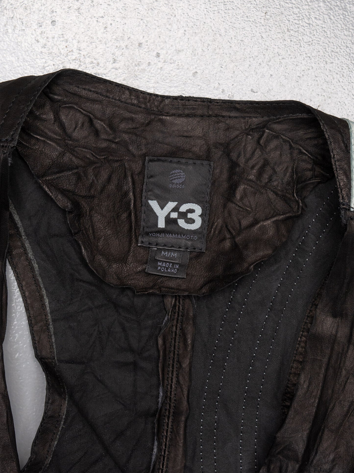 Y-3 S/S 2011 wrinkled leather vest - size M