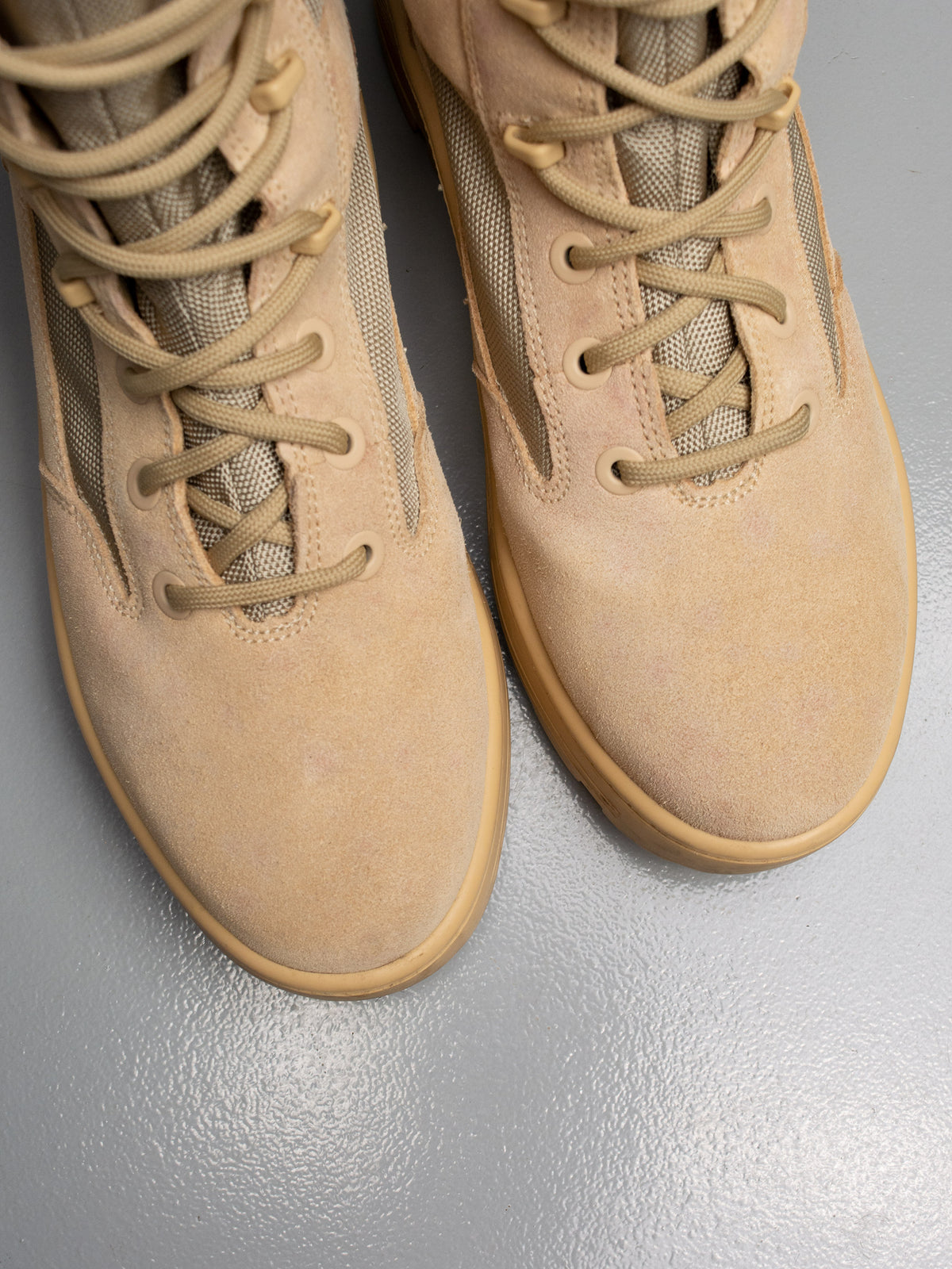 YEEZY Season 4 Sand Nylon and Thick Suede Combat Boots - size 43