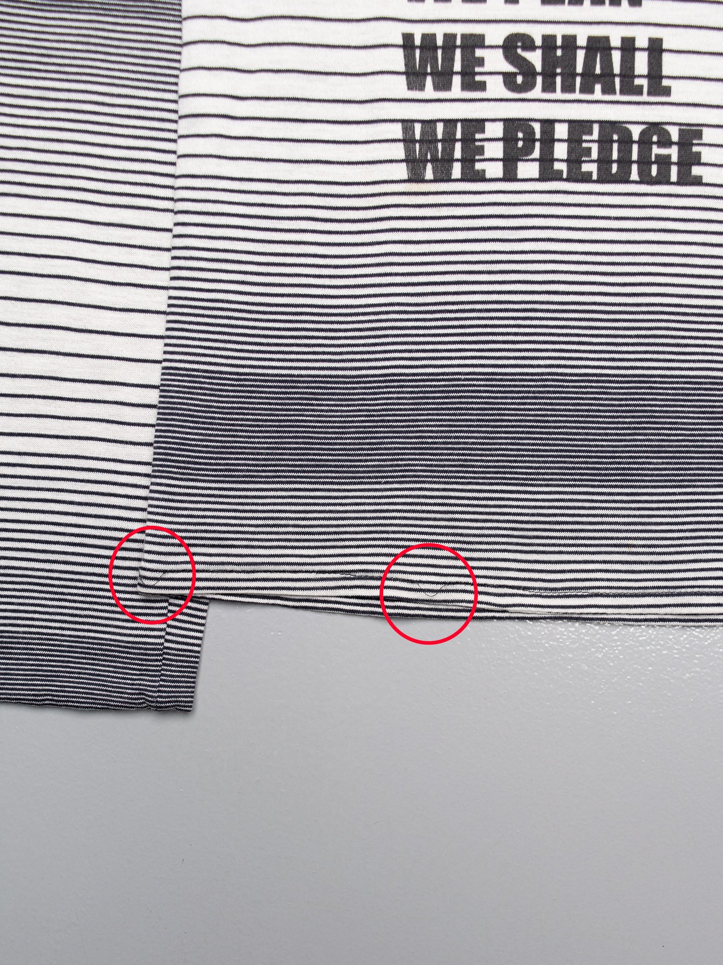 Raf Simons - S/S 2002 - "We Believe" double layer striped long-sleeve t-shirt - size 48