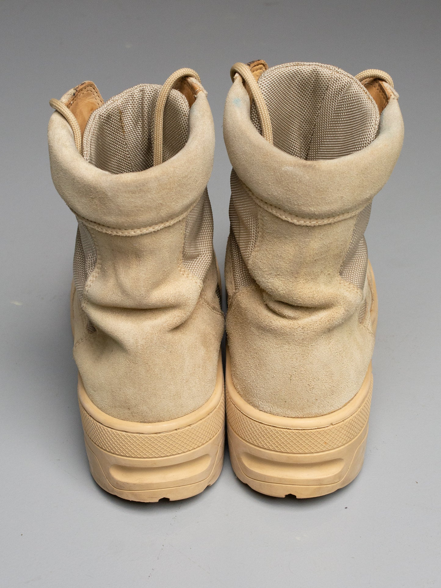 YEEZY Season 4 Nylon and Thick Suede Combat Boot (Sand) - size 45