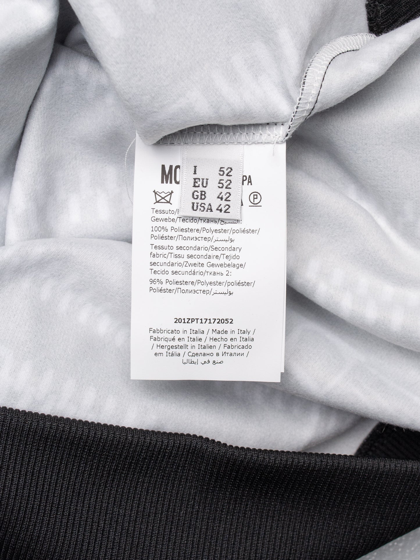 Moschino - S/S 2020 - trompe l'oeil zippers crewneck - men's size 52