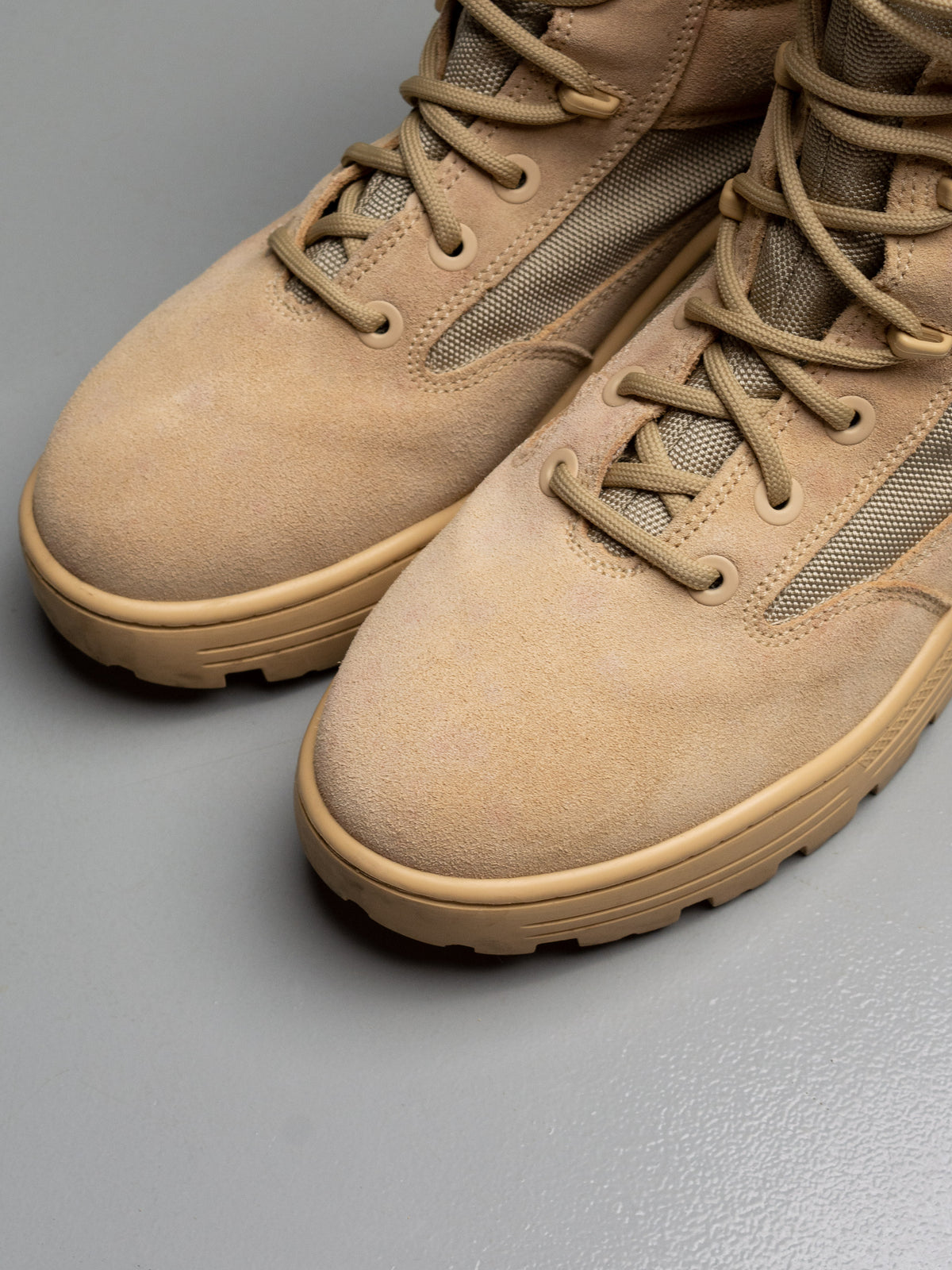 YEEZY Season 4 Sand Nylon and Thick Suede Combat Boots - size 43