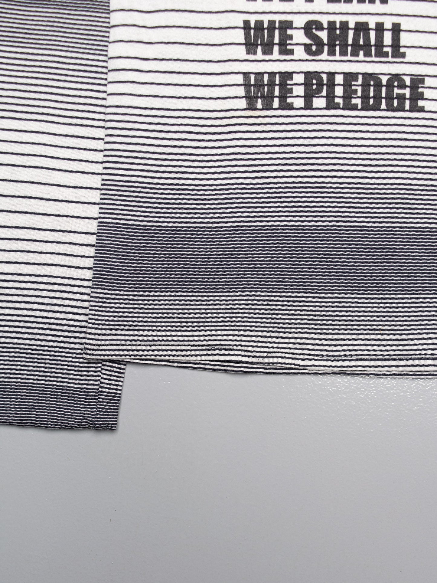Raf Simons - S/S 2002 - "We Believe" double layer striped long-sleeve t-shirt - size 48