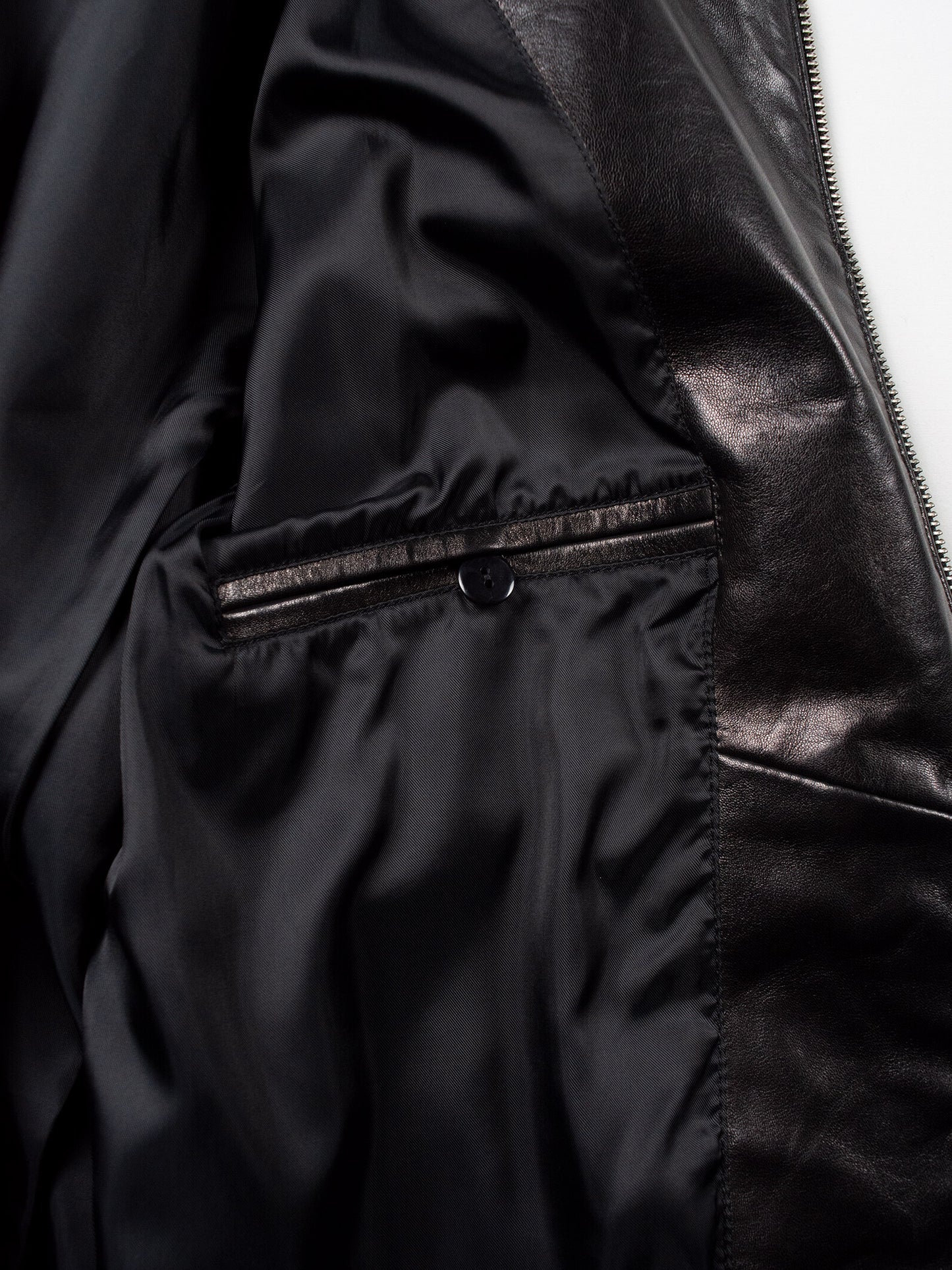 Y-3 - A/W 2005 - leather hooded bomber jacket - men's size M