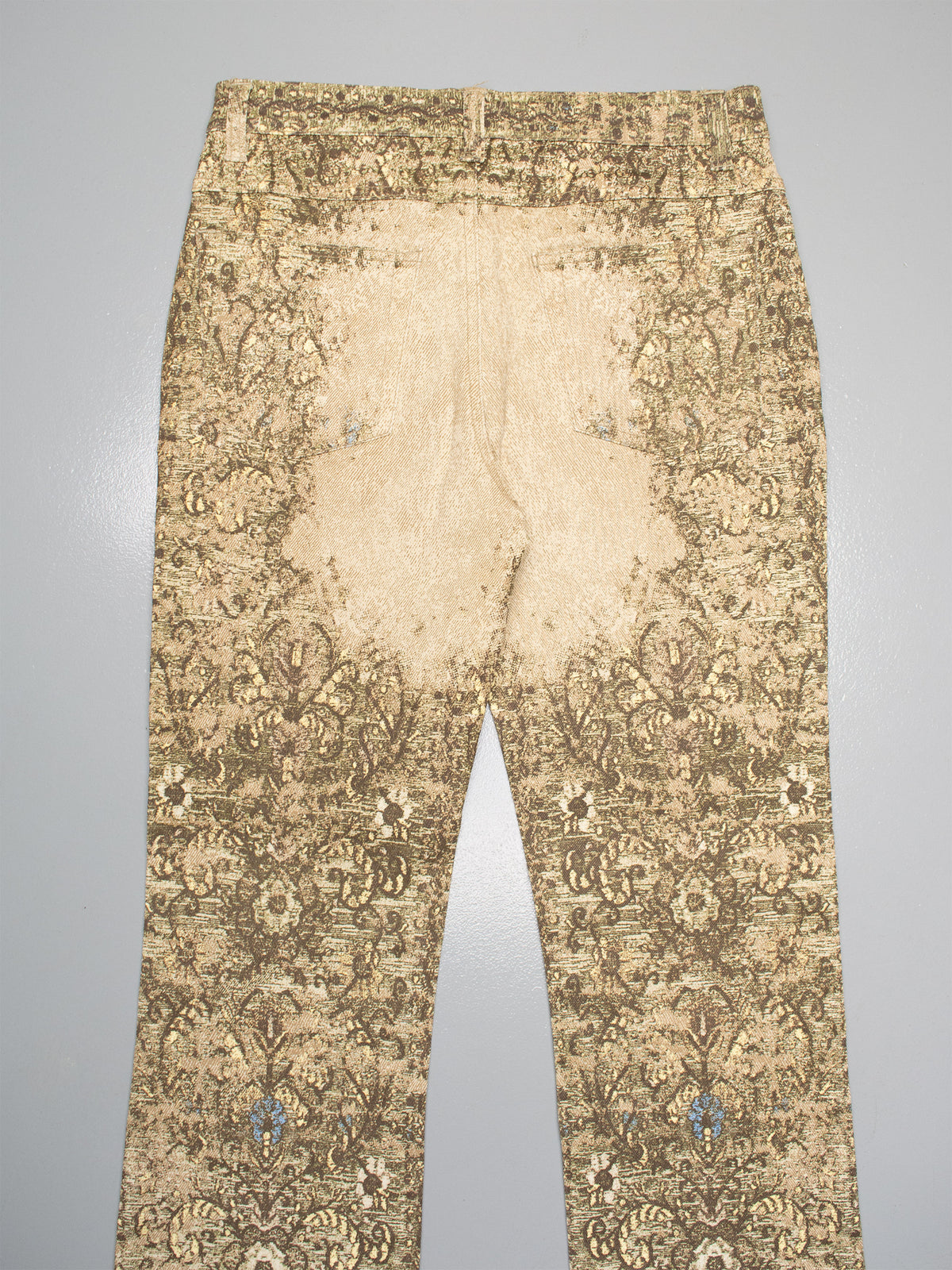 Roberto Cavalli - A/W 2002 - baroque tapestry print flared jeans - women's size S