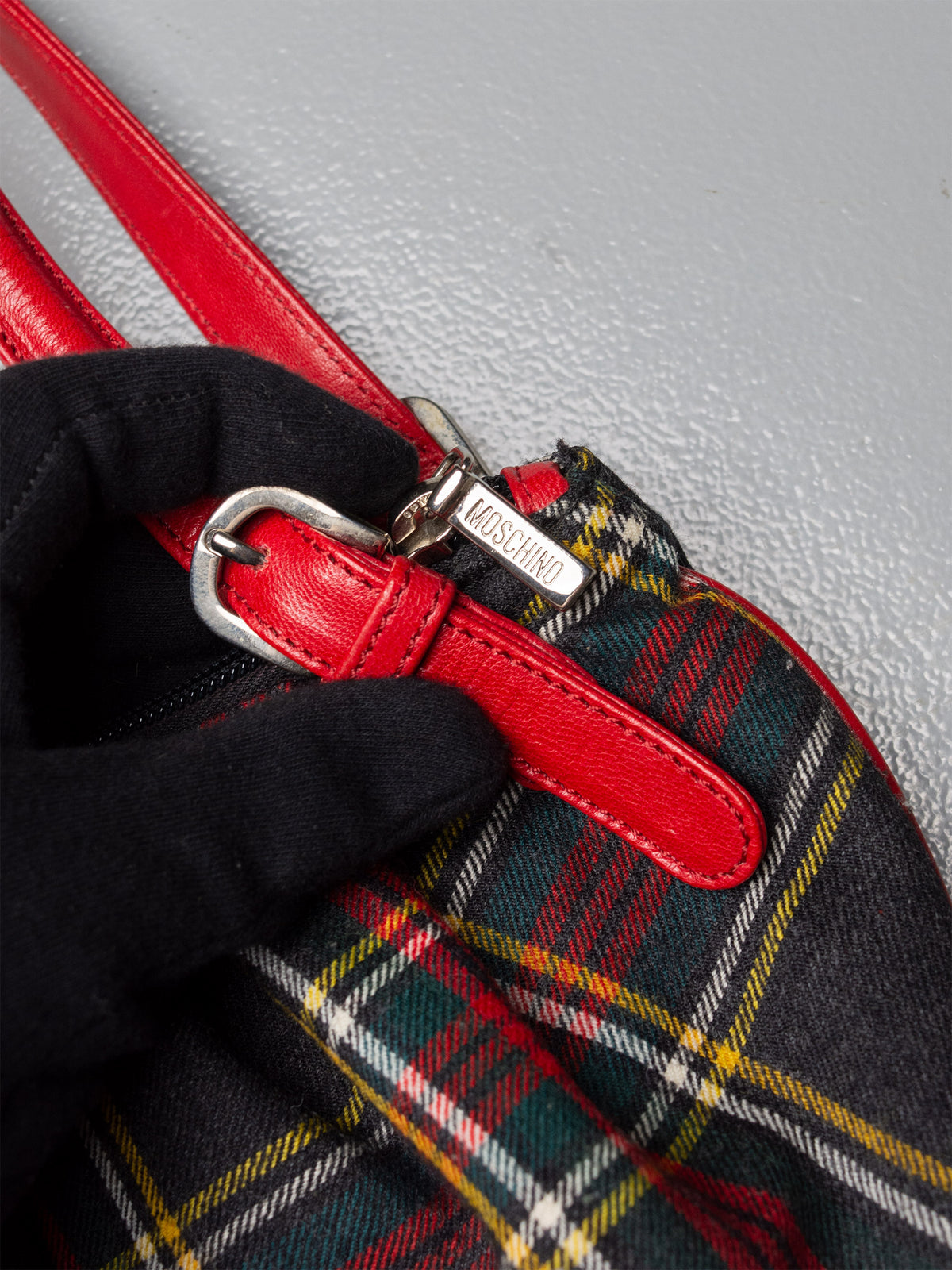 Moschino - vintage - tartan mini handbag