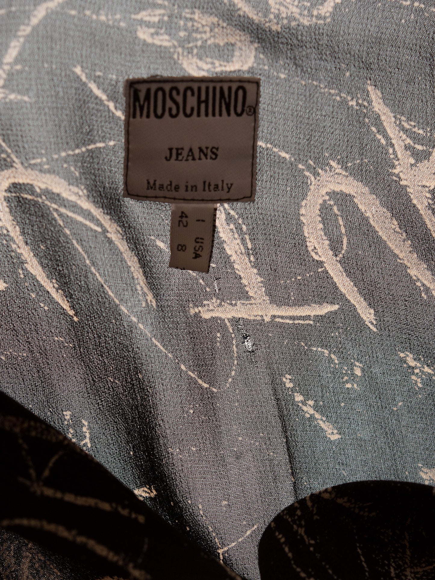 1990's Moschino Jeans blackboard sheer shirt - size 42IT