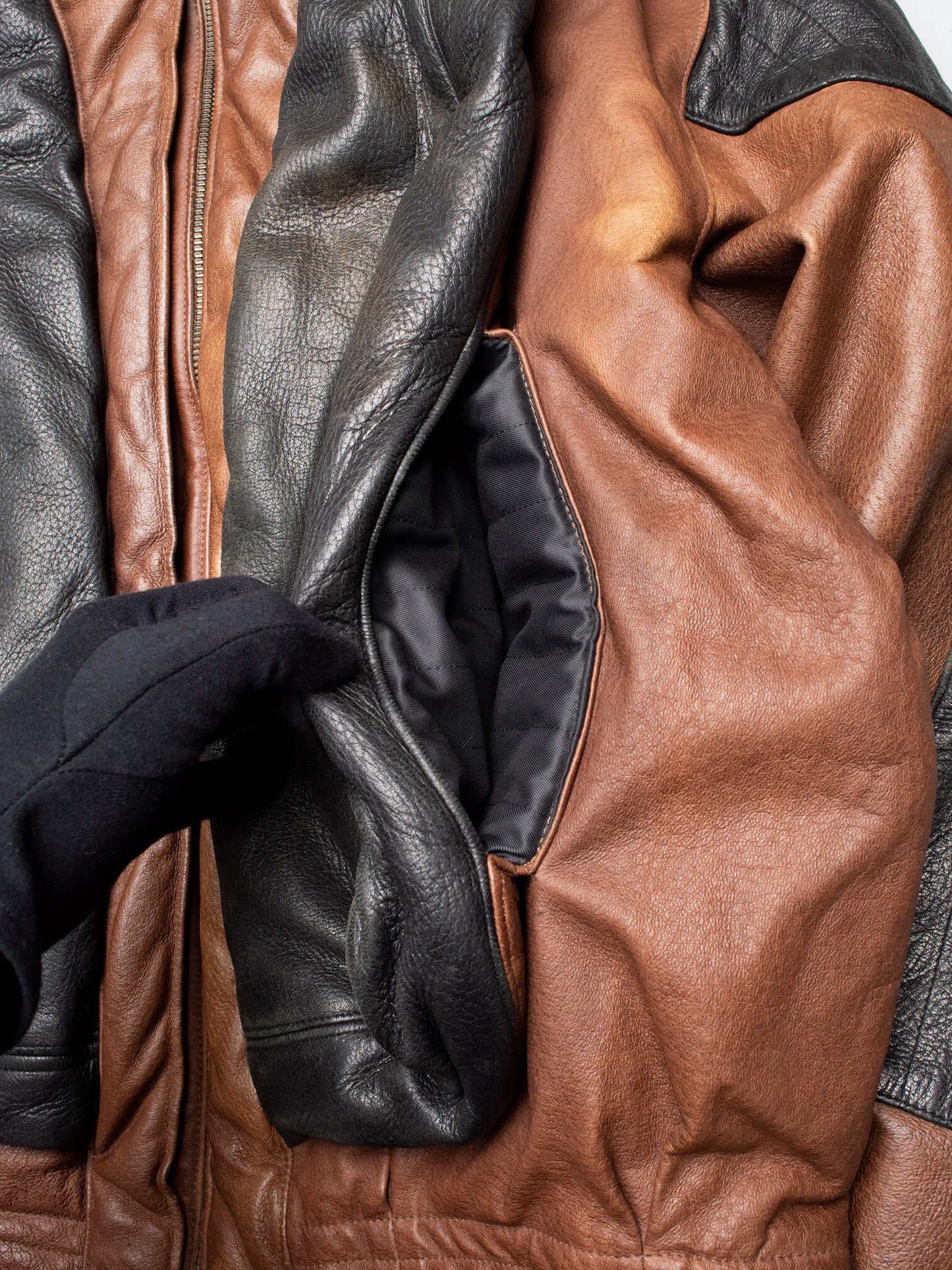 Marithé & François Girbaud - 1980s - life preserver leather jacket - size L