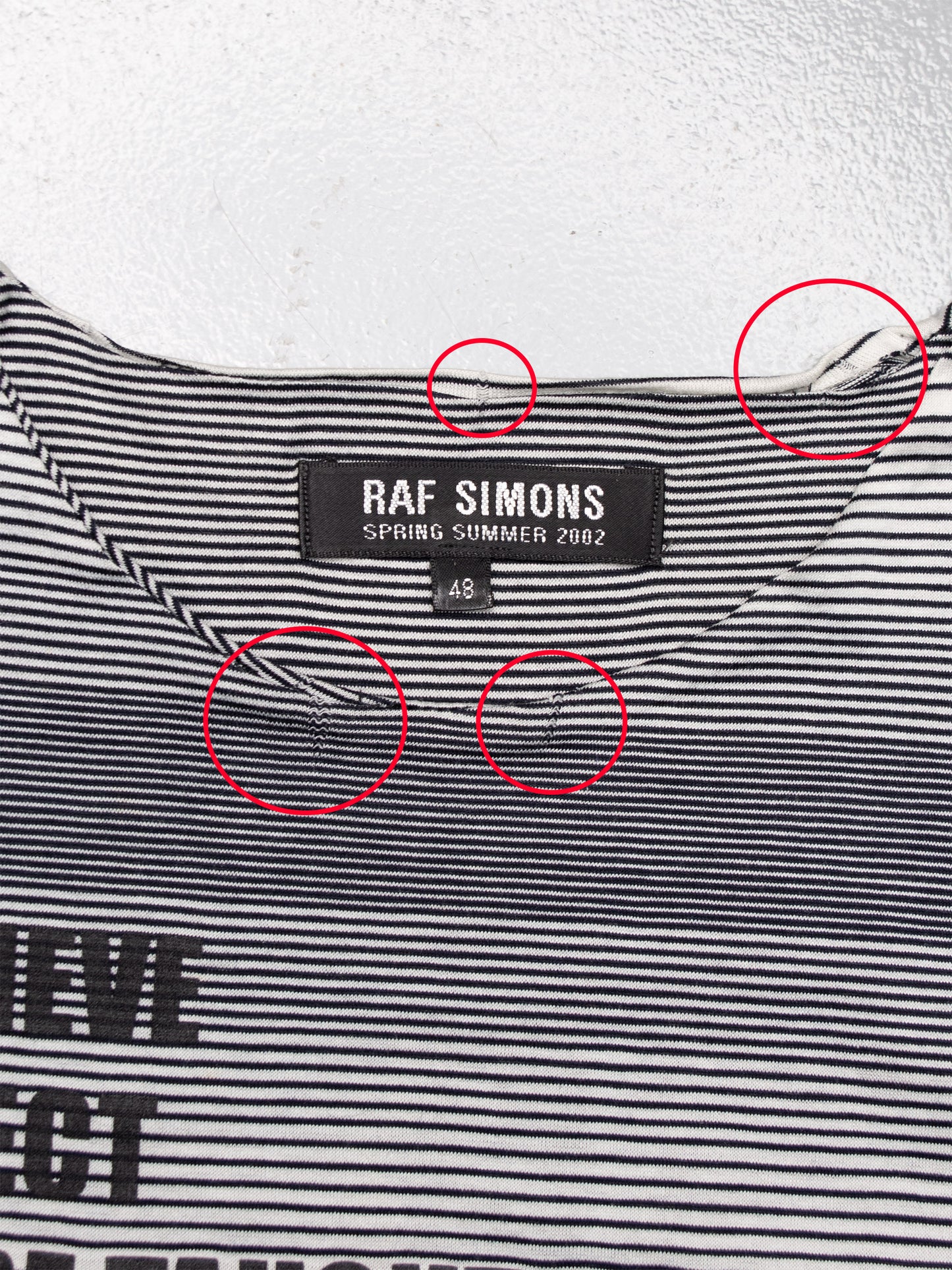 Raf Simons - S/S 2002 - "We Believe" double layer striped long-sleeve t-shirt - size 48