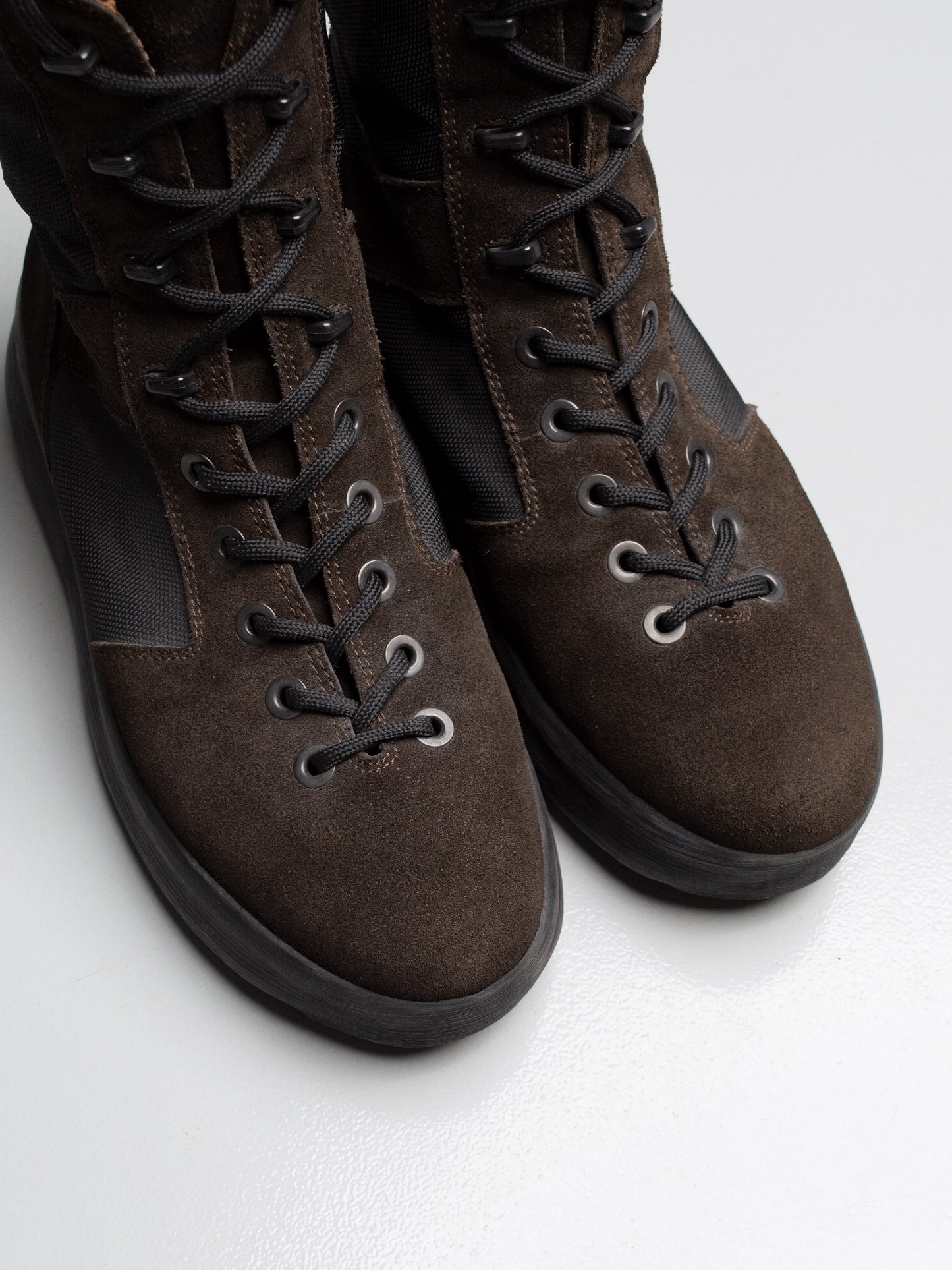 YEEZY Season 3 Onyx Shade Nylon and Thick Suede Military Boots - size 44