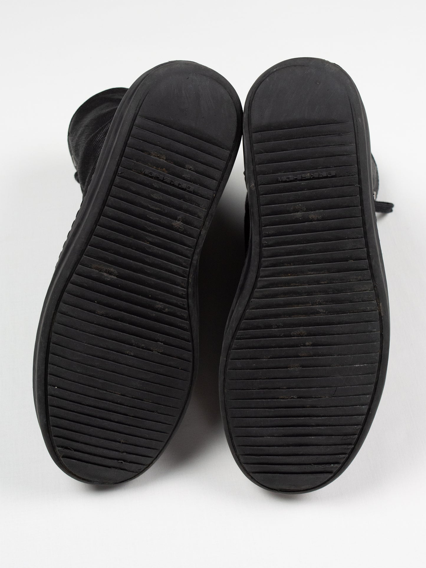 Rick Owens DRKSHDW - A/W 2014 - "Ramones" denim vegan sneakers (Black Wax) - size 42