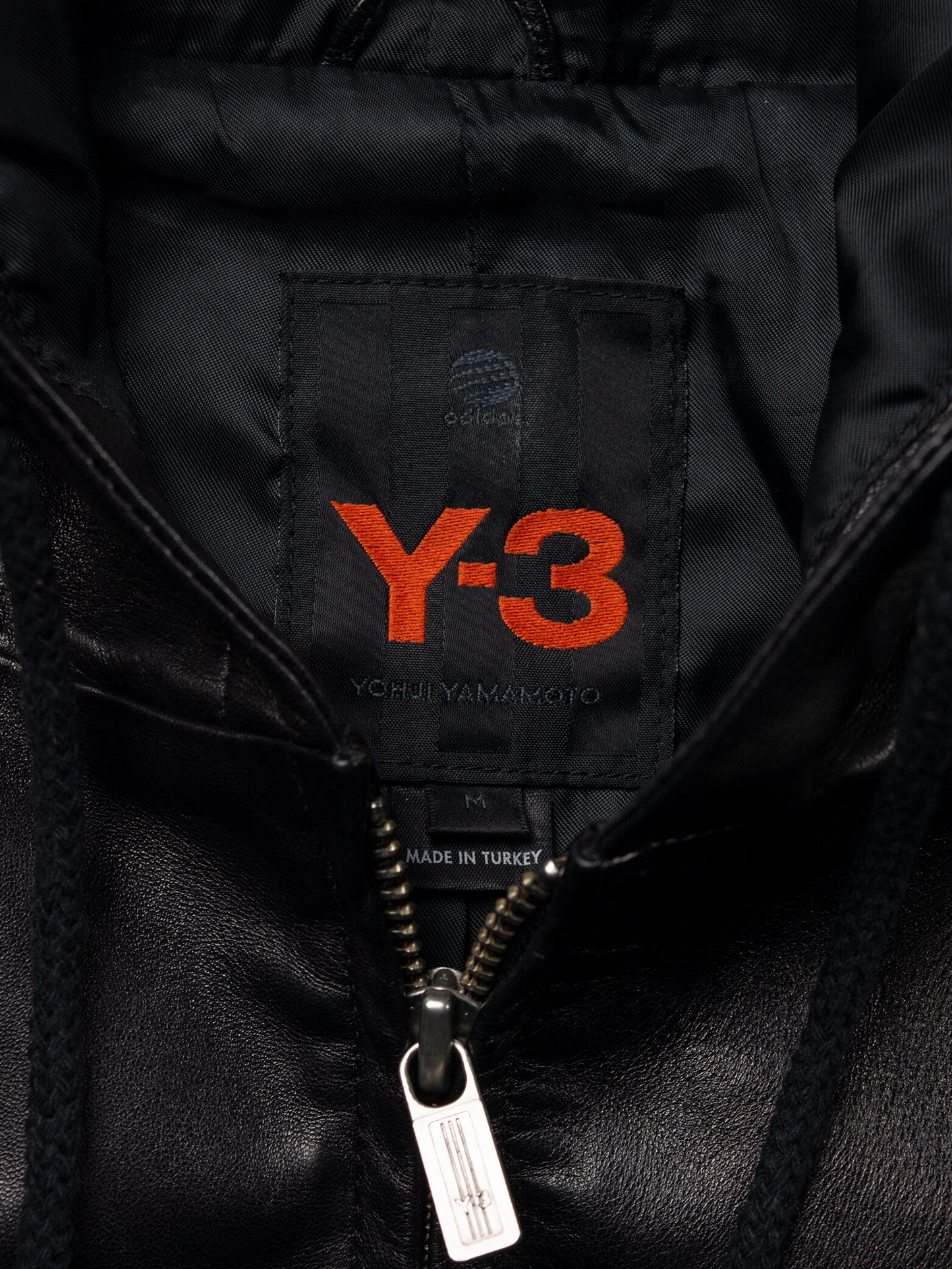 Y-3 - A/W 2005 - leather hooded bomber jacket - men's size M