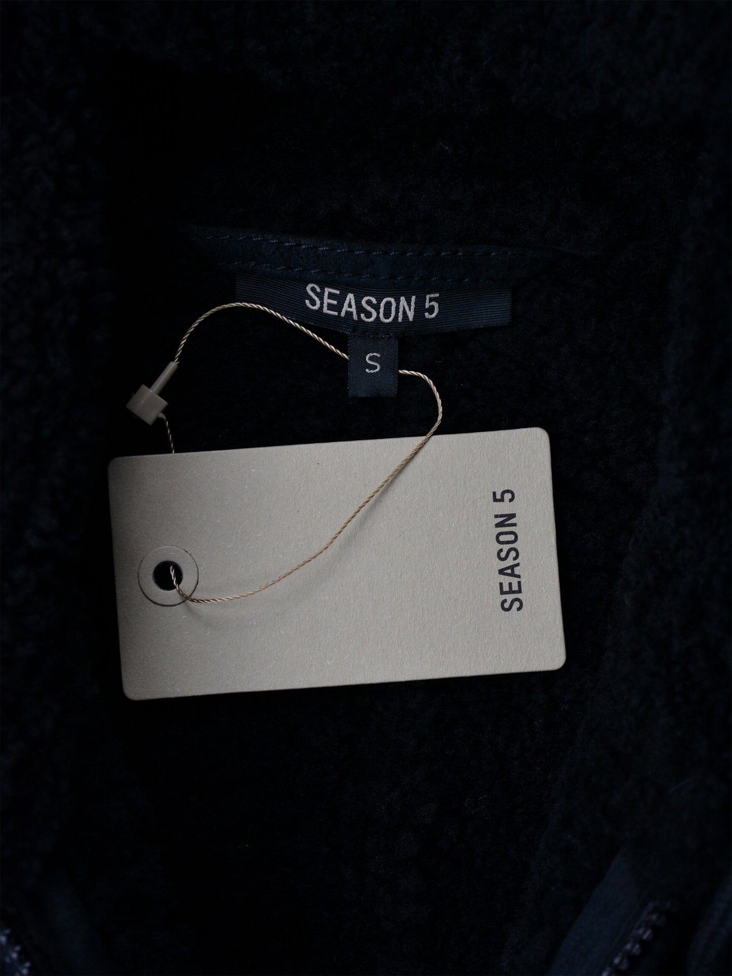 YEEZY Season 5 (2017) - hooded shearling jacket (Ink) - size S