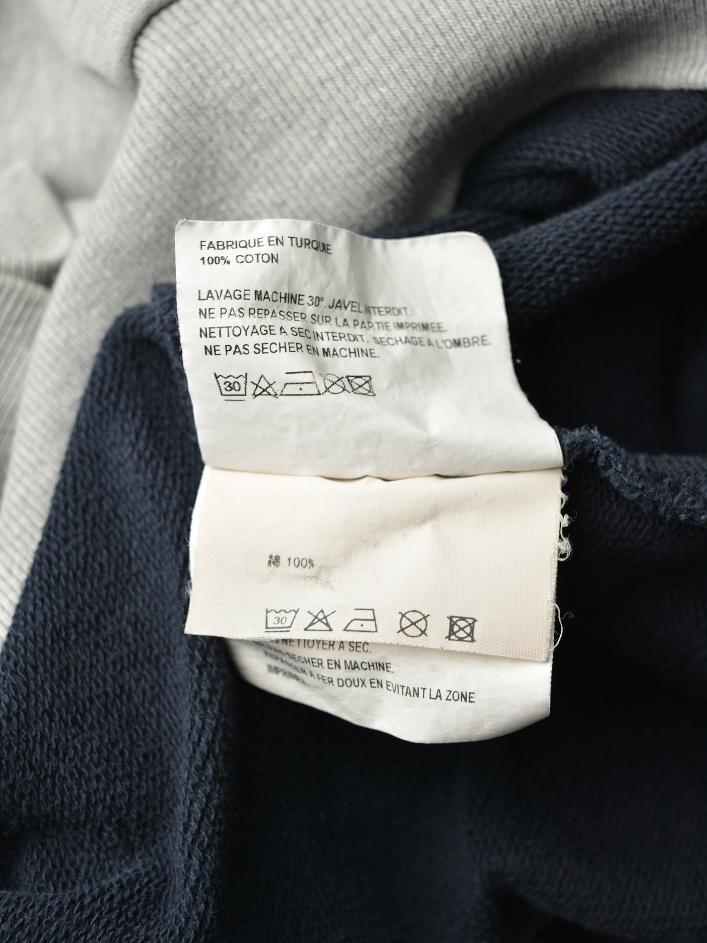 Gosha Rubchinskiy - S/S 2018 - split crewneck (grey/navy) - size XS