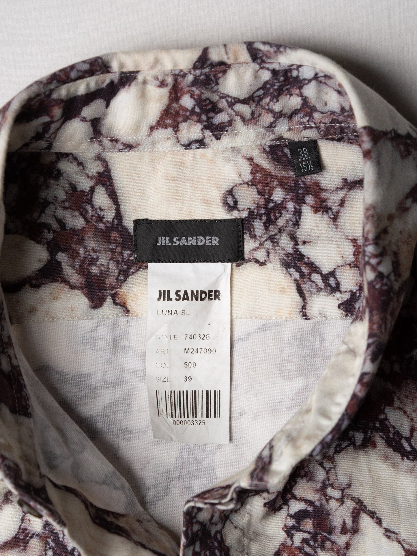 Jil Sander by Raf Simons - A/W 2008 - marble shirt - size 39