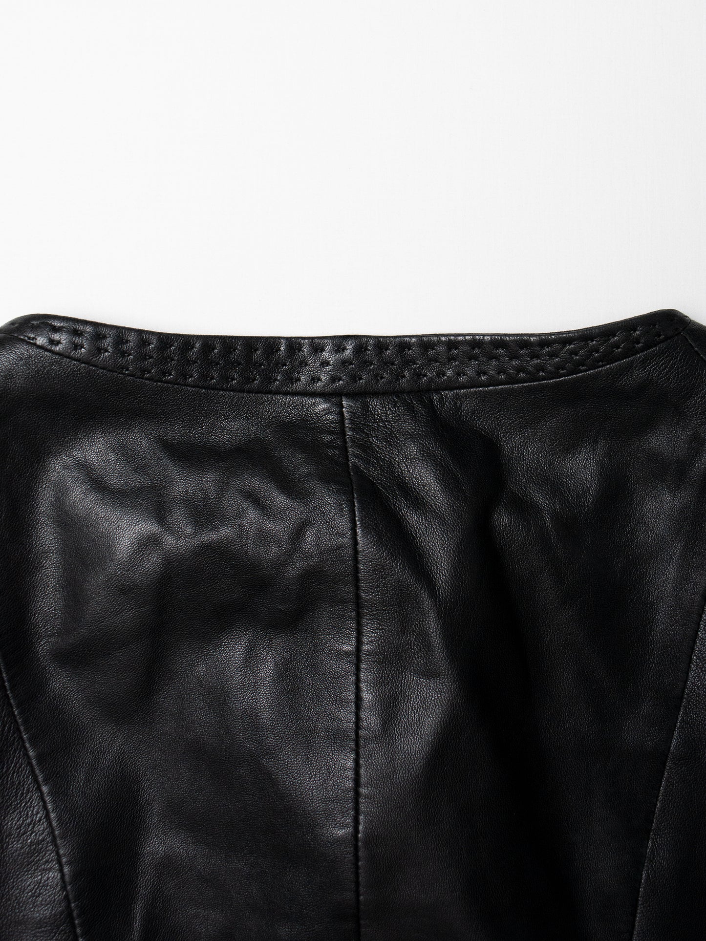Very Special Pieces of Vespucci - leather jacket with shoulder zips - women's size 38