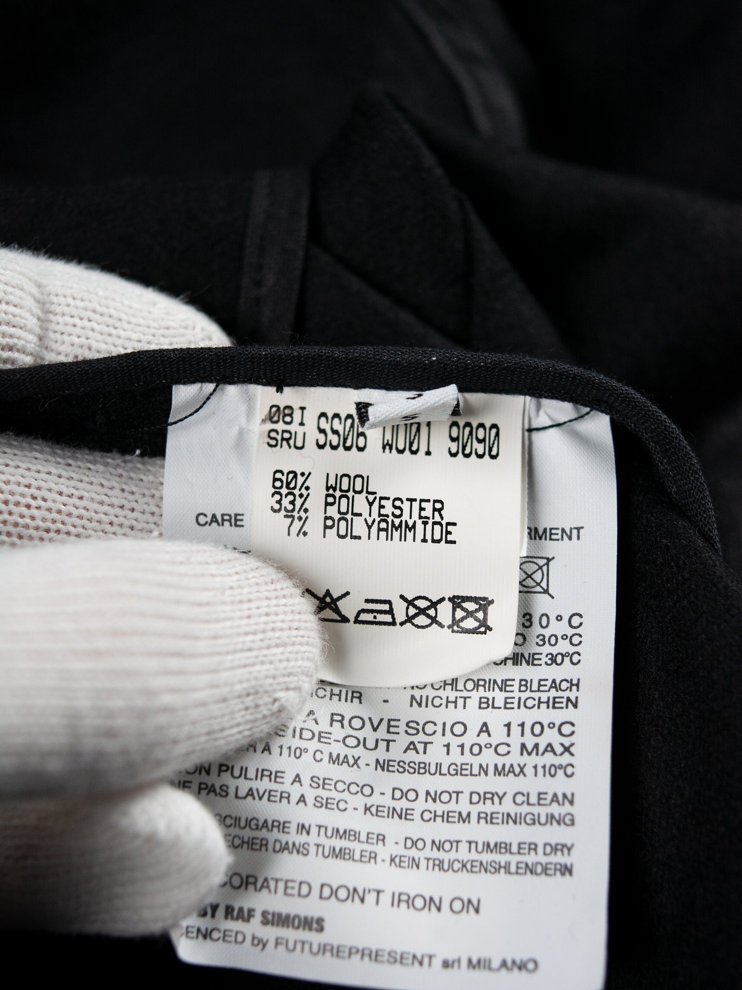 RAF by Raf Simons - A/W 2008 - lightweight wool coat - size S