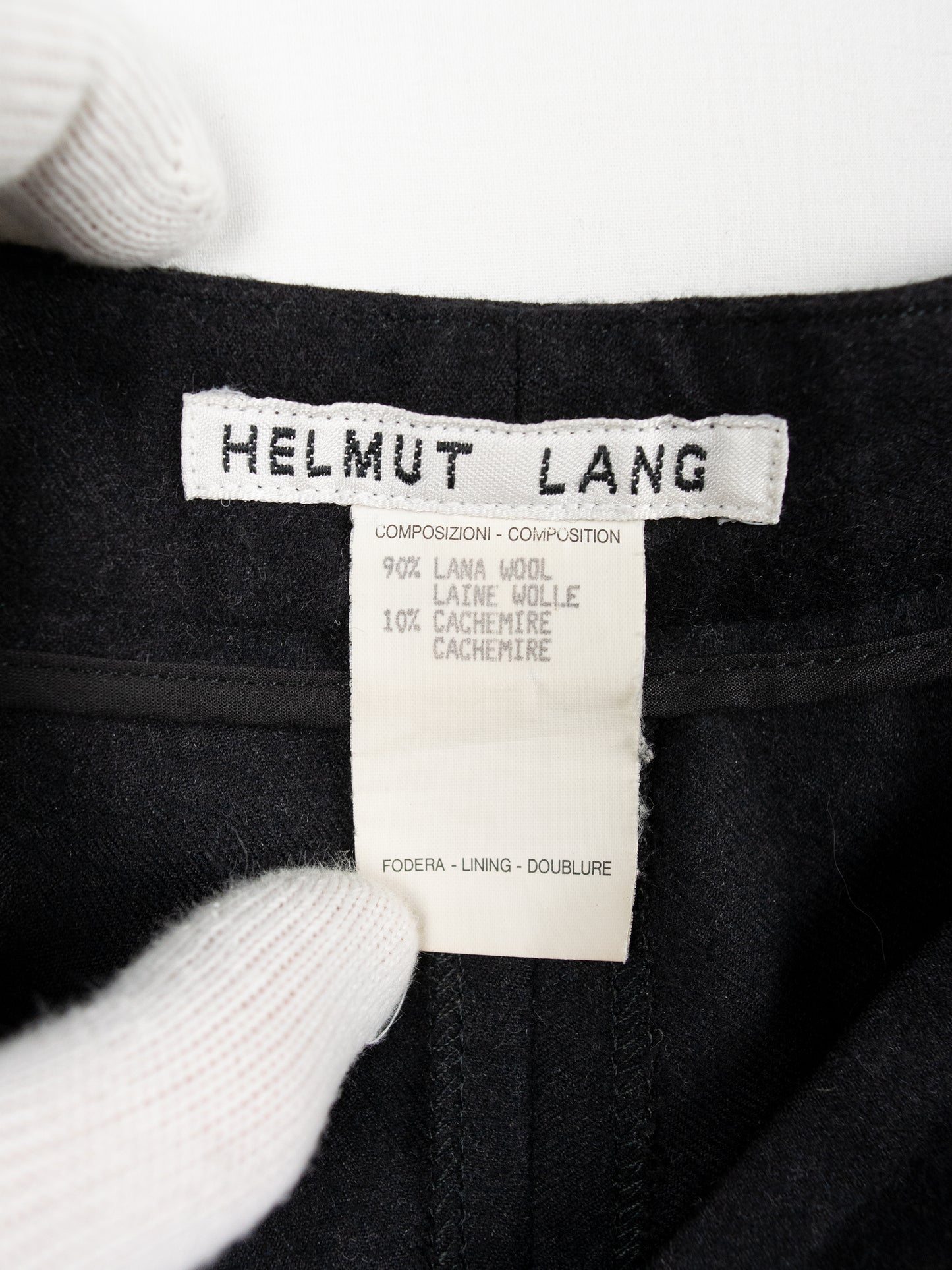Helmut Lang - A/W 1992 - wool tapered pants (black) - women's size 42