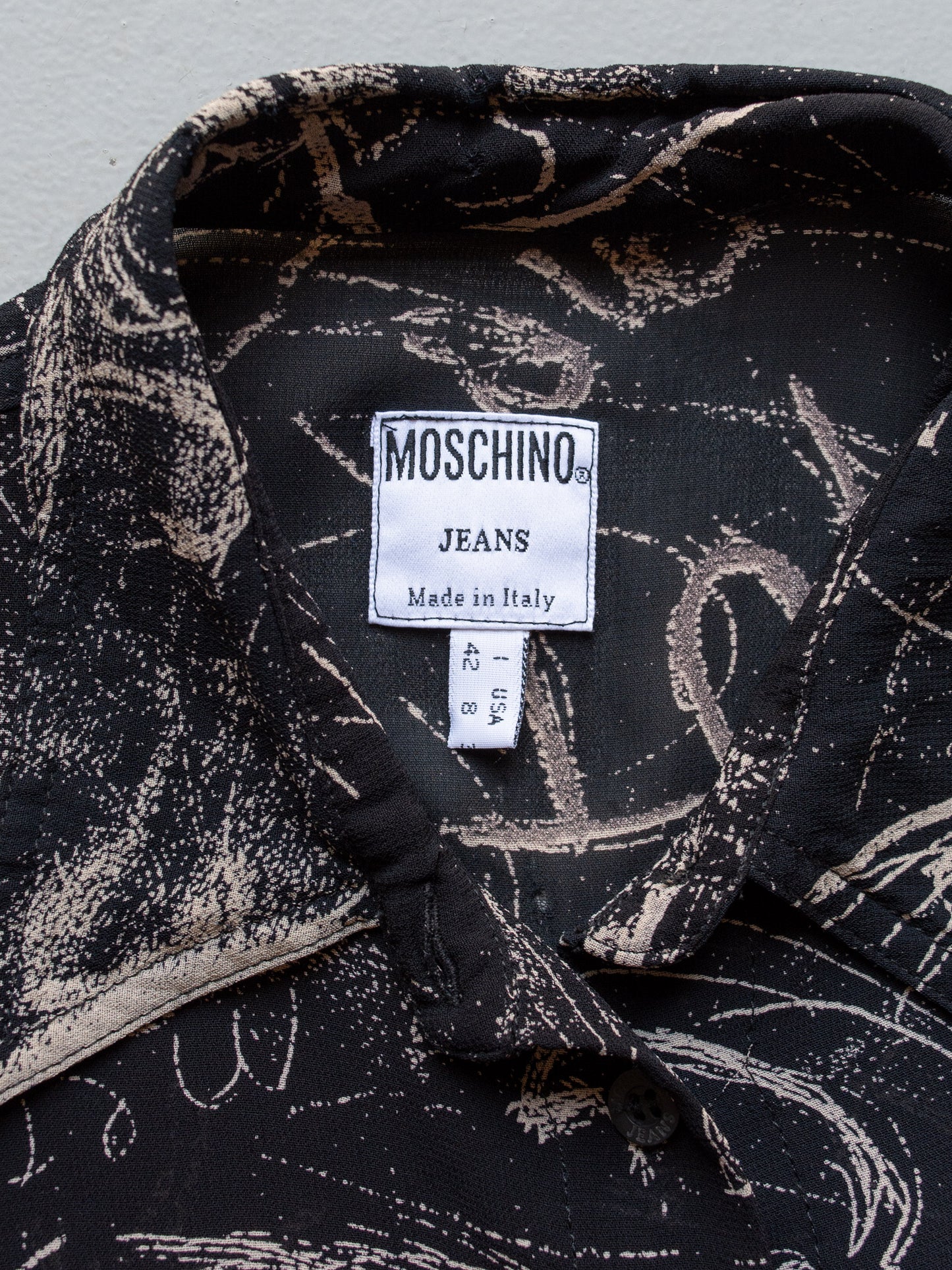 1990's Moschino Jeans blackboard sheer shirt - size 42IT