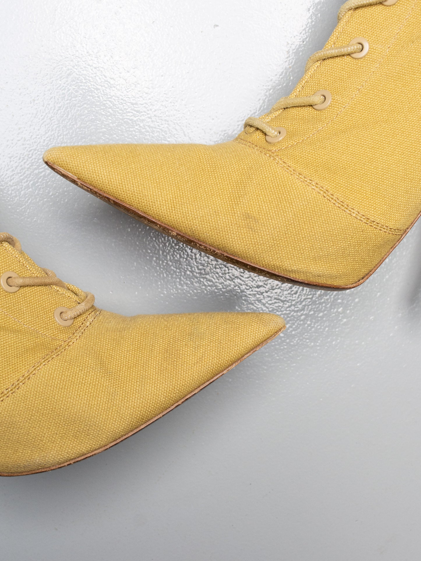 YEEZY Season 6 Dollar Stretch Canvas Lace Up Boot (110mm heel) - size 39