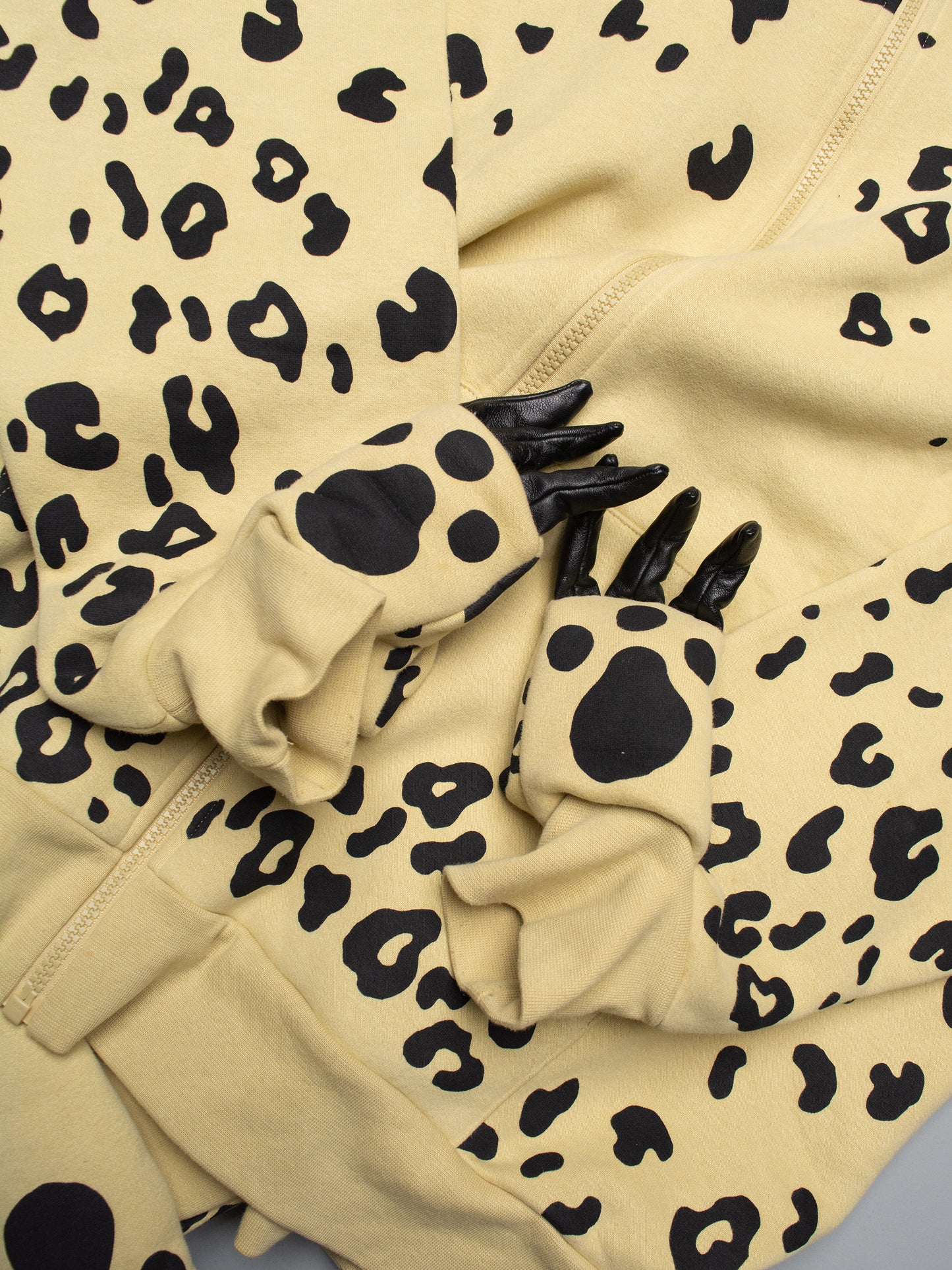 adidas Originals by Jeremy Scott - S/S 2009 - Leopard Fleece Hoodie (yellow) - size M