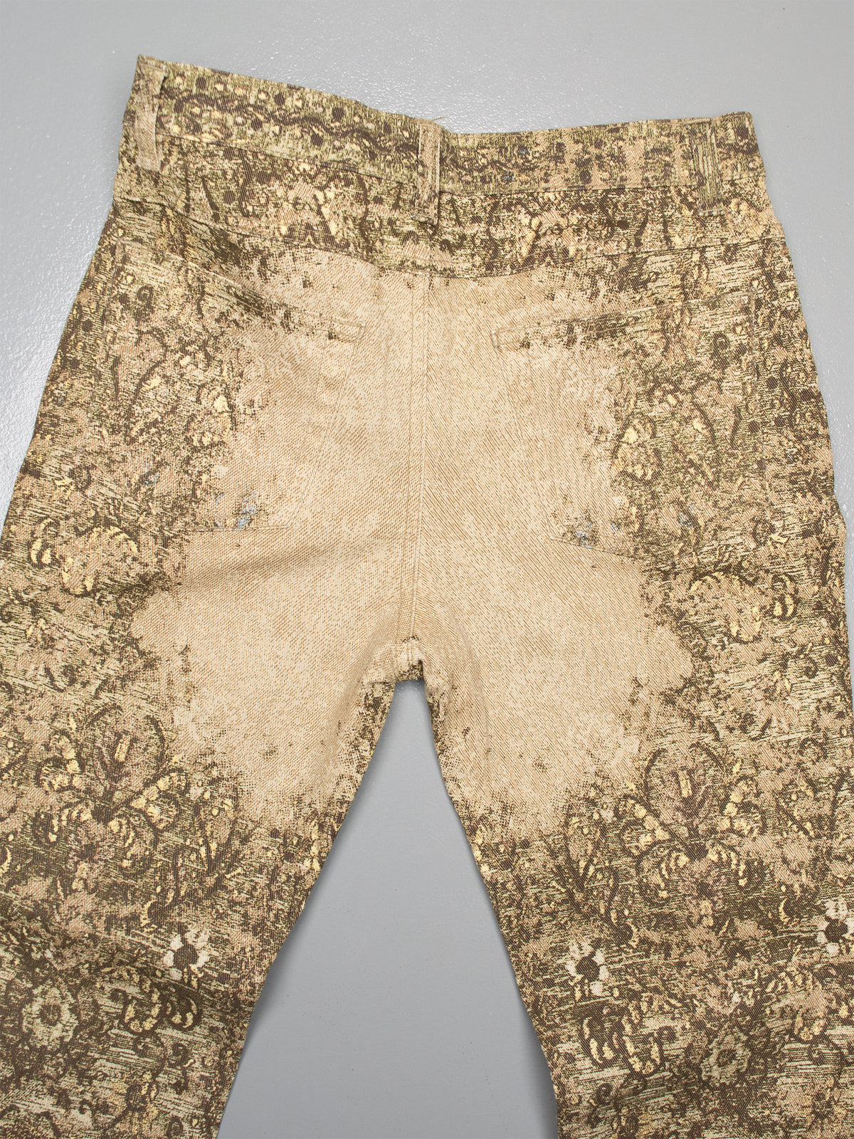 Roberto Cavalli - A/W 2002 - baroque tapestry print flared jeans - women's size S