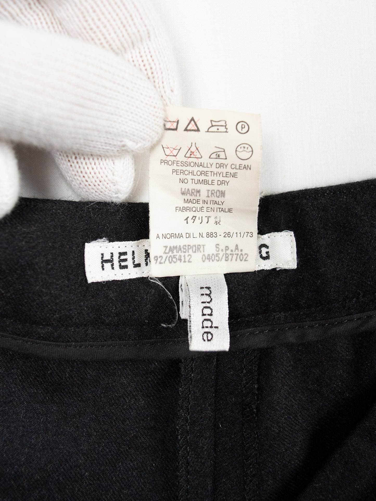 Helmut Lang - A/W 1992 - wool tapered pants (black) - women's size 42