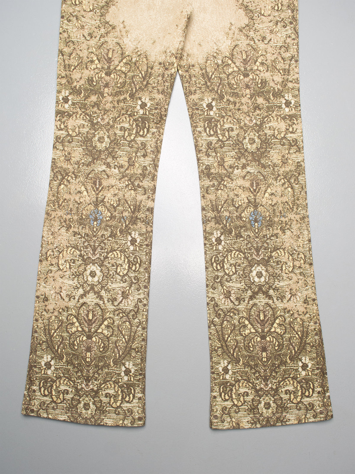 Roberto Cavalli - A/W 2002 - baroque tapestry print flared jeans - women's size S