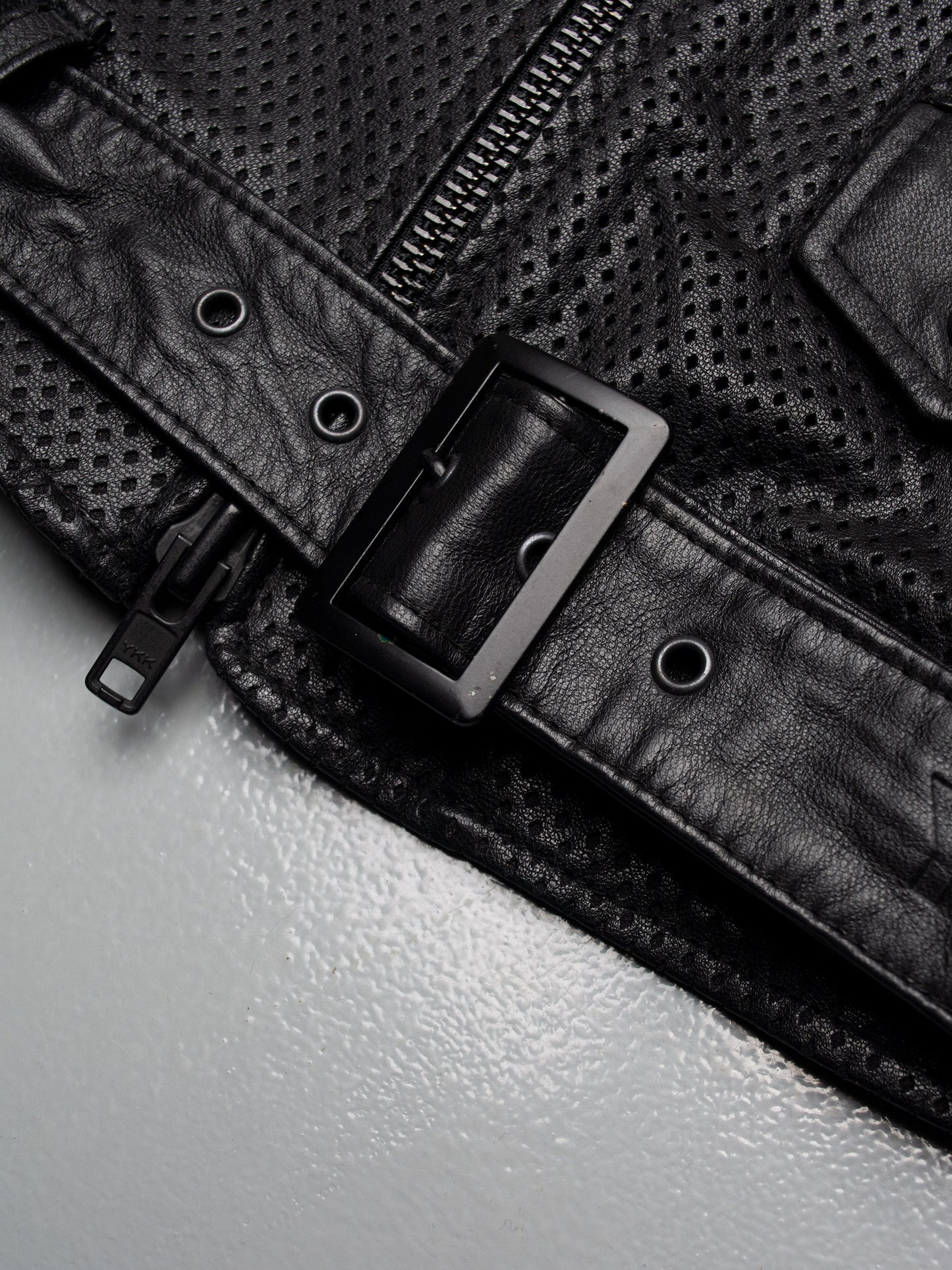 Y-3 - A/W 2013 - women's perforated leather biker jacket - size L