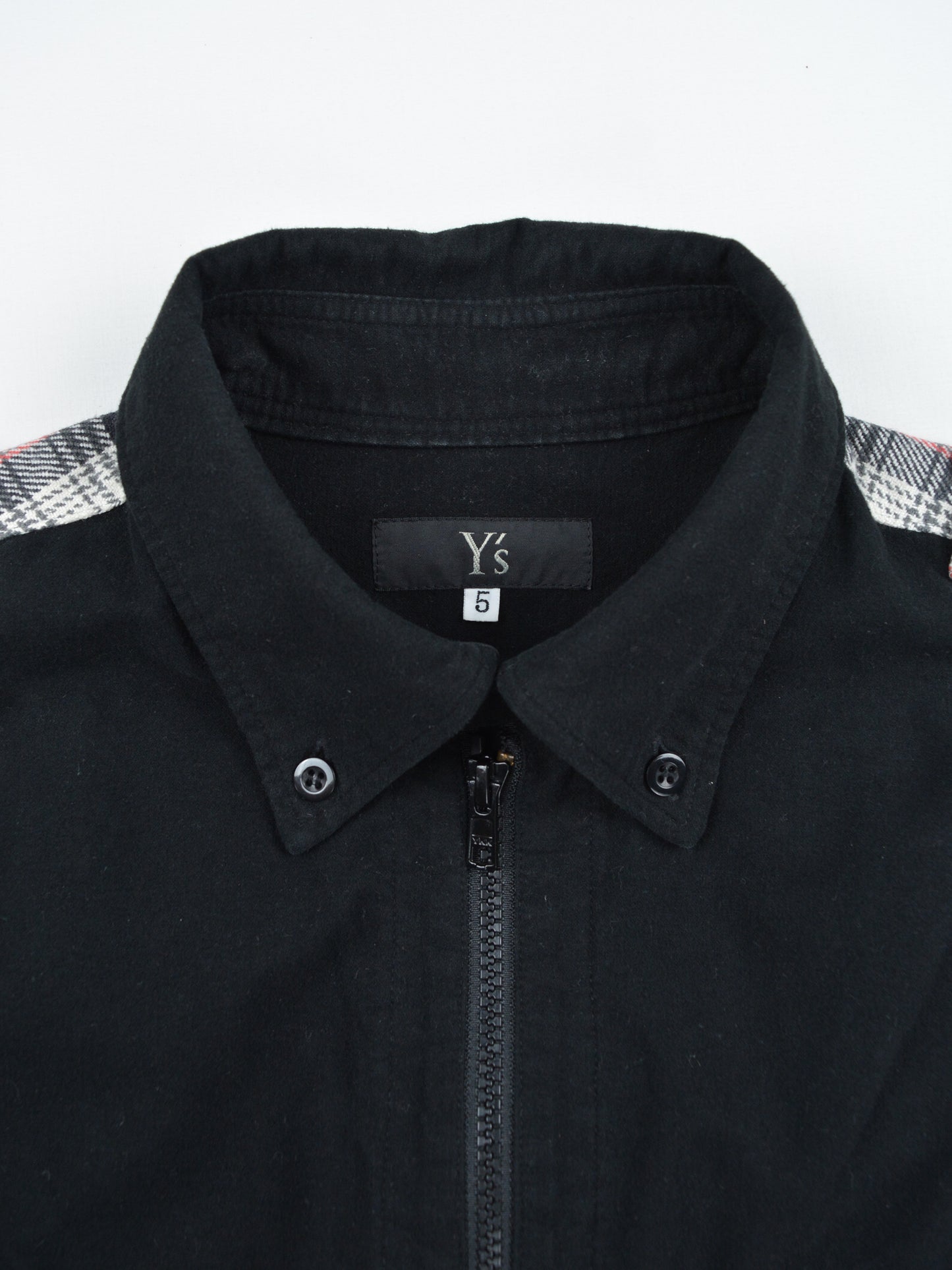 Y's - A/W 2009 - military cropped flannel check shirt - men's size 5