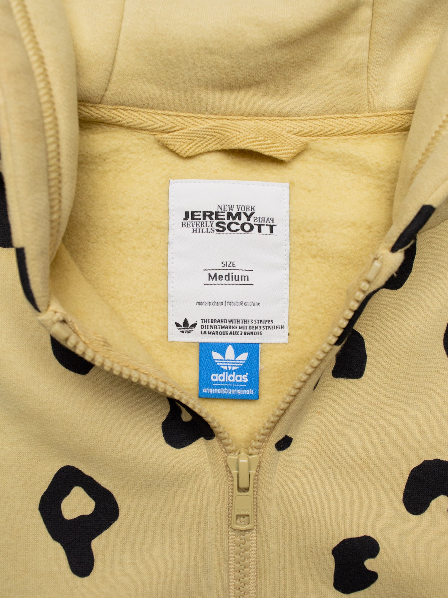 adidas Originals by Jeremy Scott - S/S 2009 - Leopard Fleece Hoodie (yellow) - size M