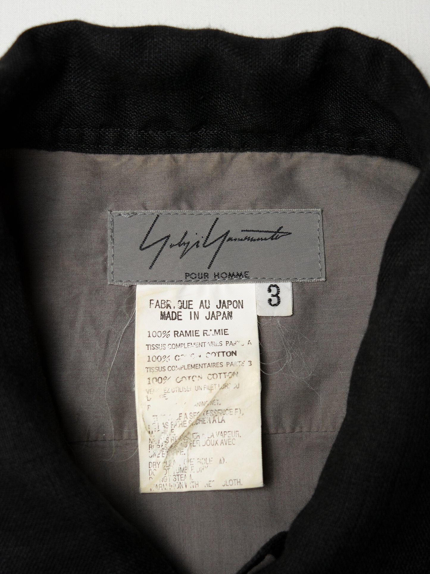 Yohji Yamamoto Pour Homme - ramie double layer shirt - size 3