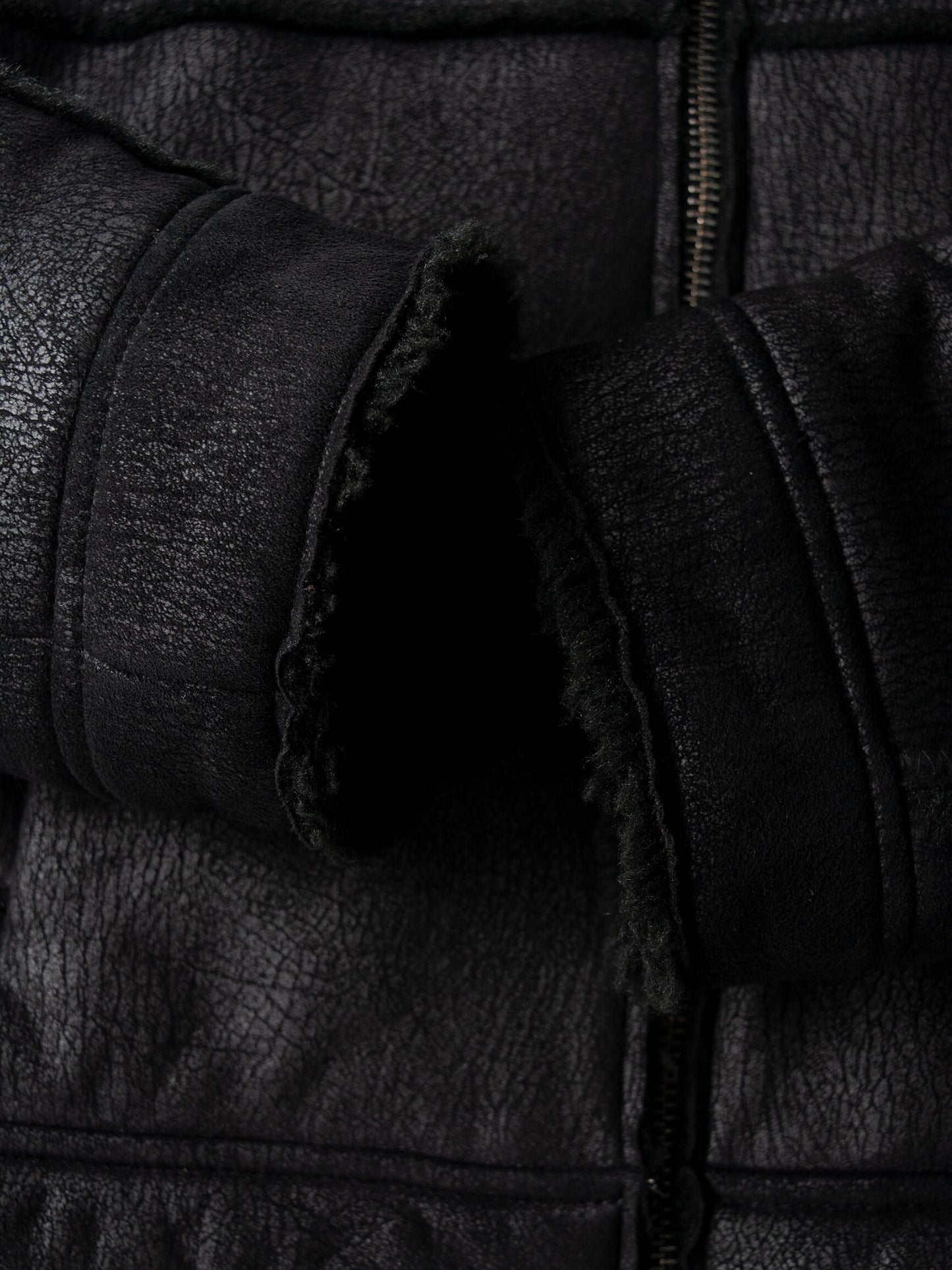 Gosha Rubchinskiy - A/W 2016 - faux leather shearling jacket (black) - size M