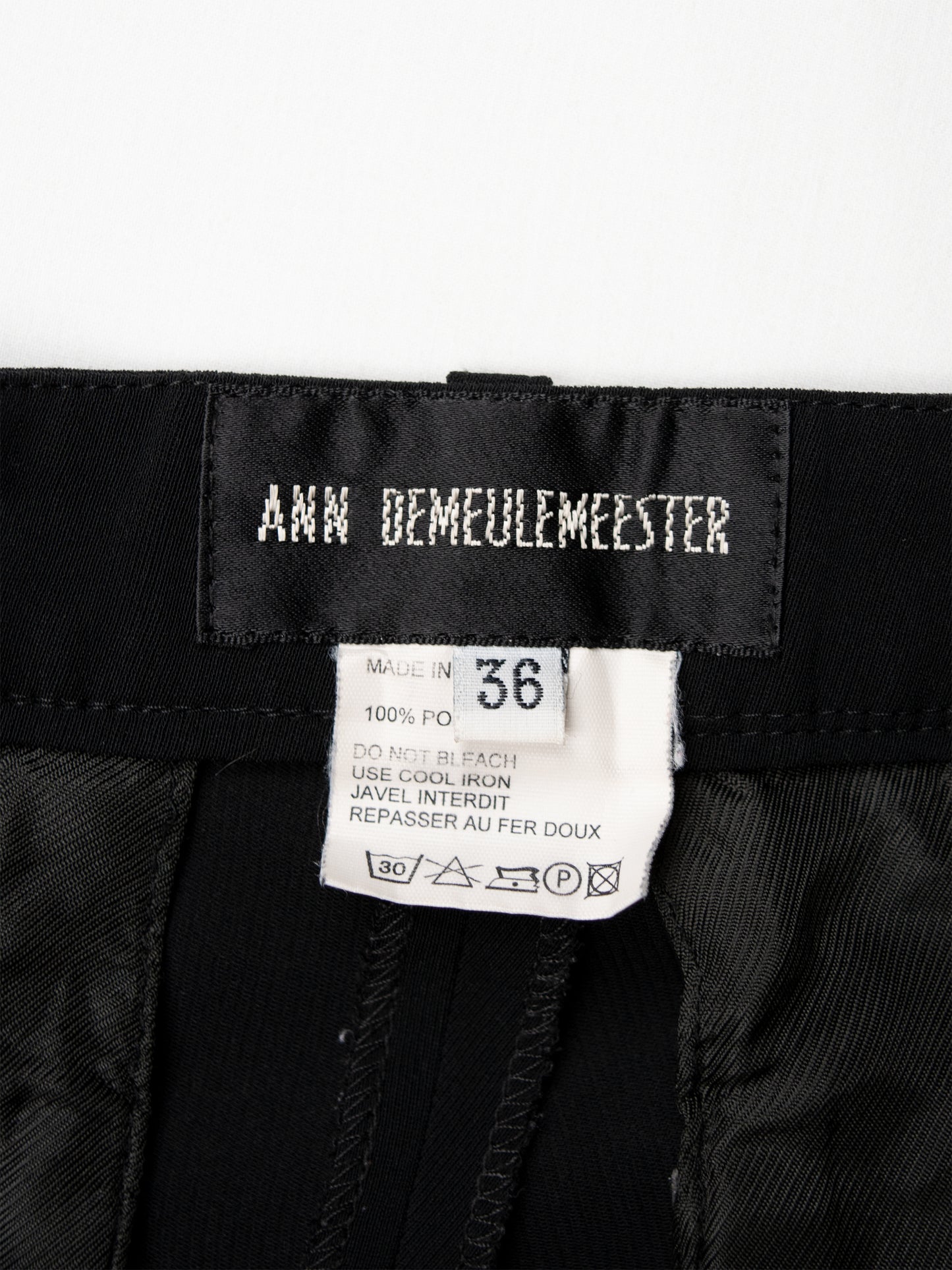 Ann Demeulemeester - (vintage) - wide leg polyester pants - women's size 36