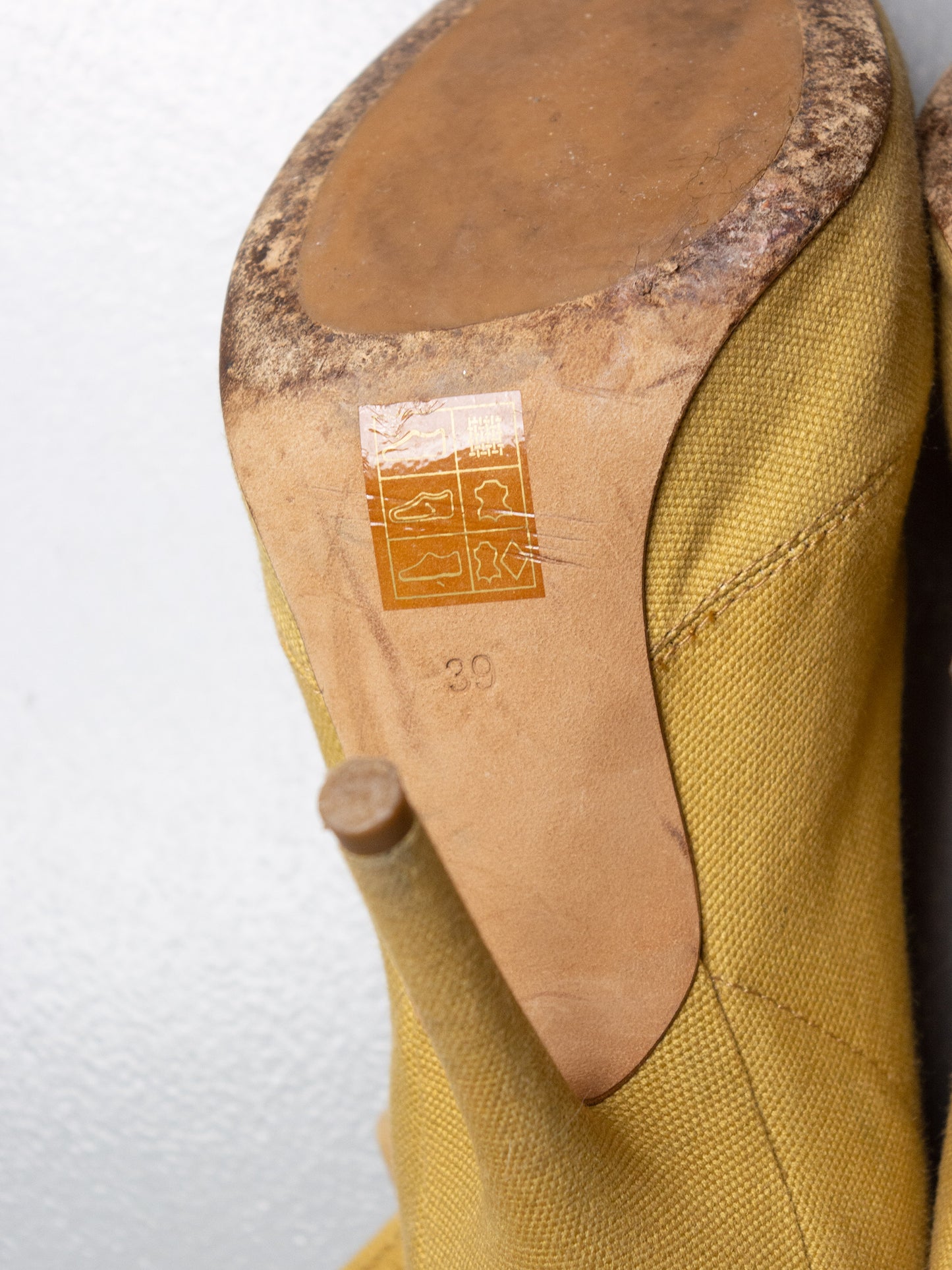 YEEZY Season 6 Dollar Stretch Canvas Lace Up Boot (110mm heel) - size 39