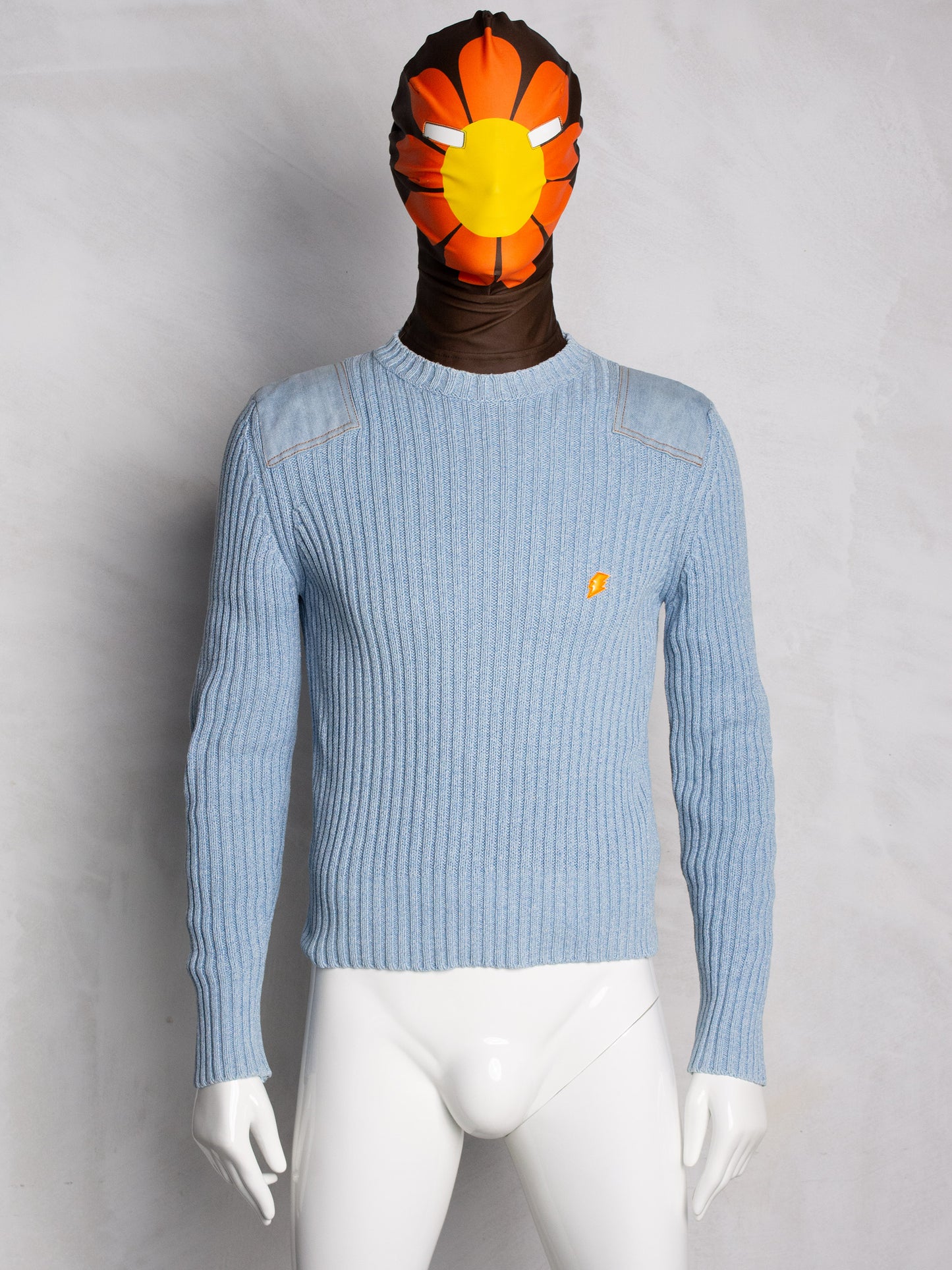 Wild & Lethal Jeans - (vintage) - baby blue cotton military sweater - men's size S