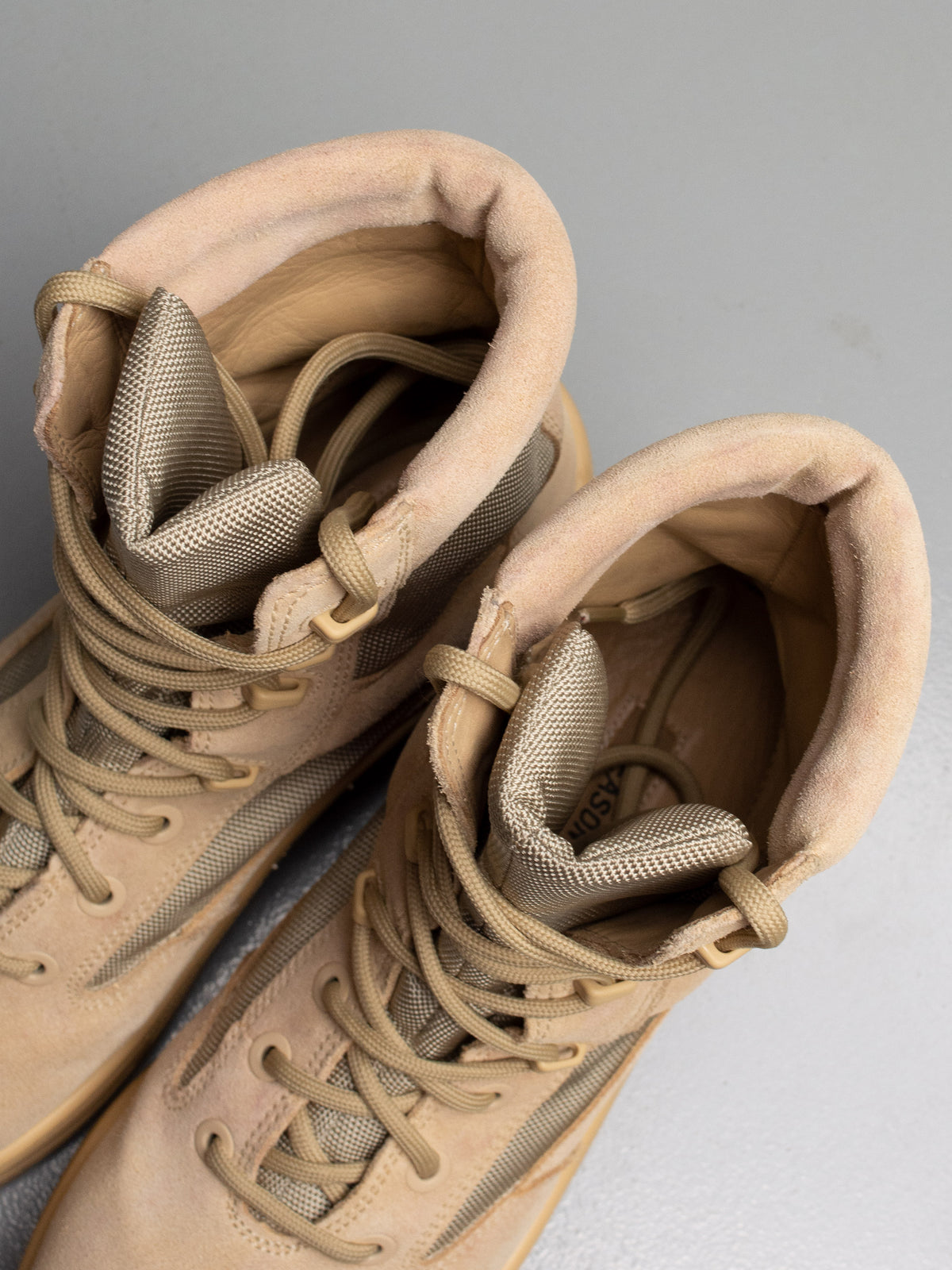 YEEZY Season 4 Sand Nylon and Thick Suede Combat Boots - size 43