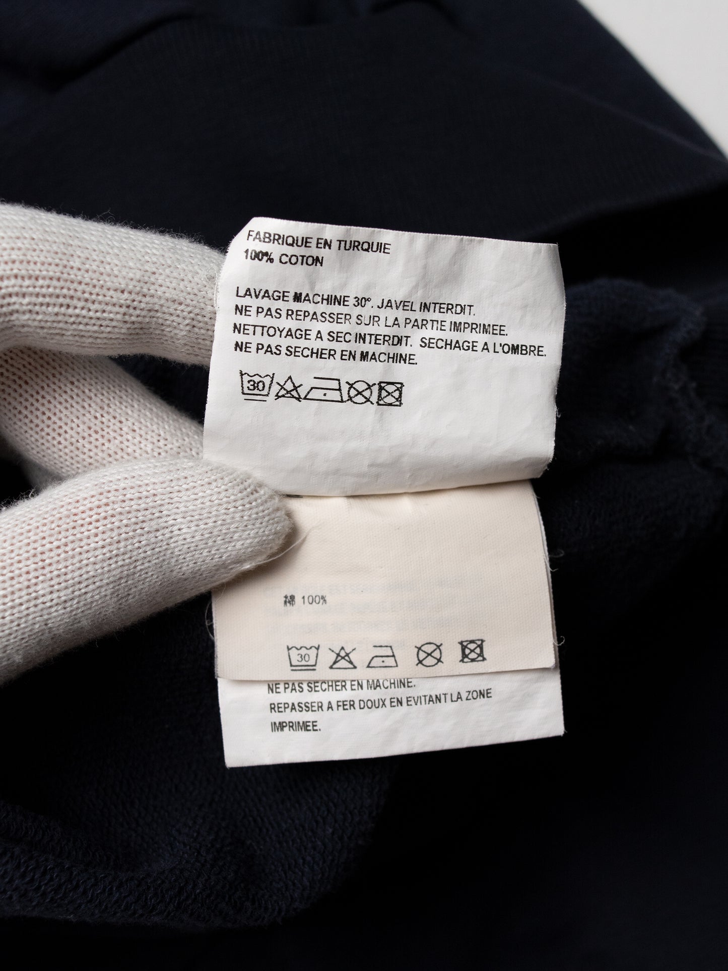 Gosha Rubchinskiy - S/S 2018 - double collar crewneck (navy) - size S