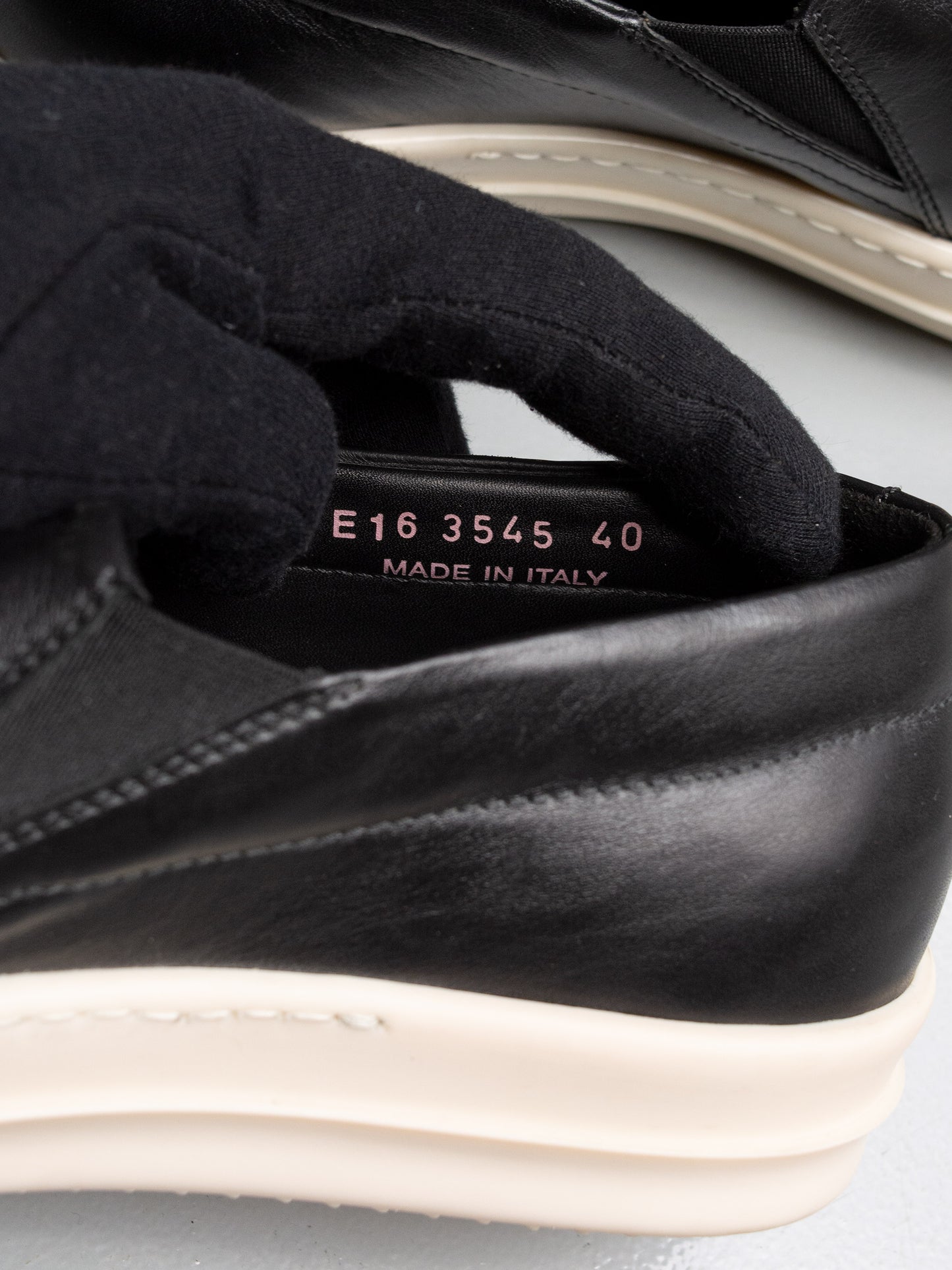 Rick Owens leather boat slip-on sneakers - size 40