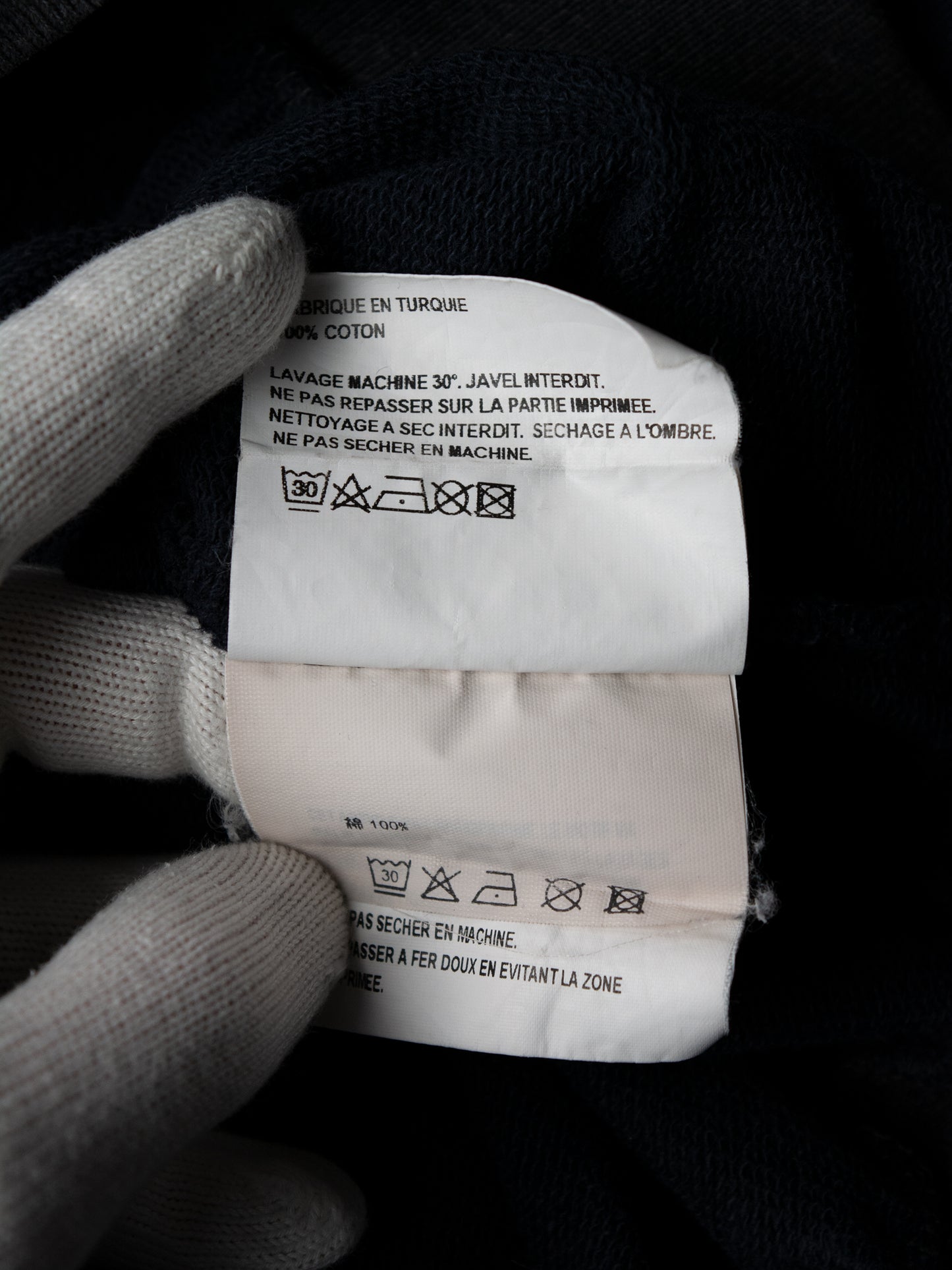 Gosha Rubchinskiy - S/S 2018 - combo hoodie (navy) - size XS